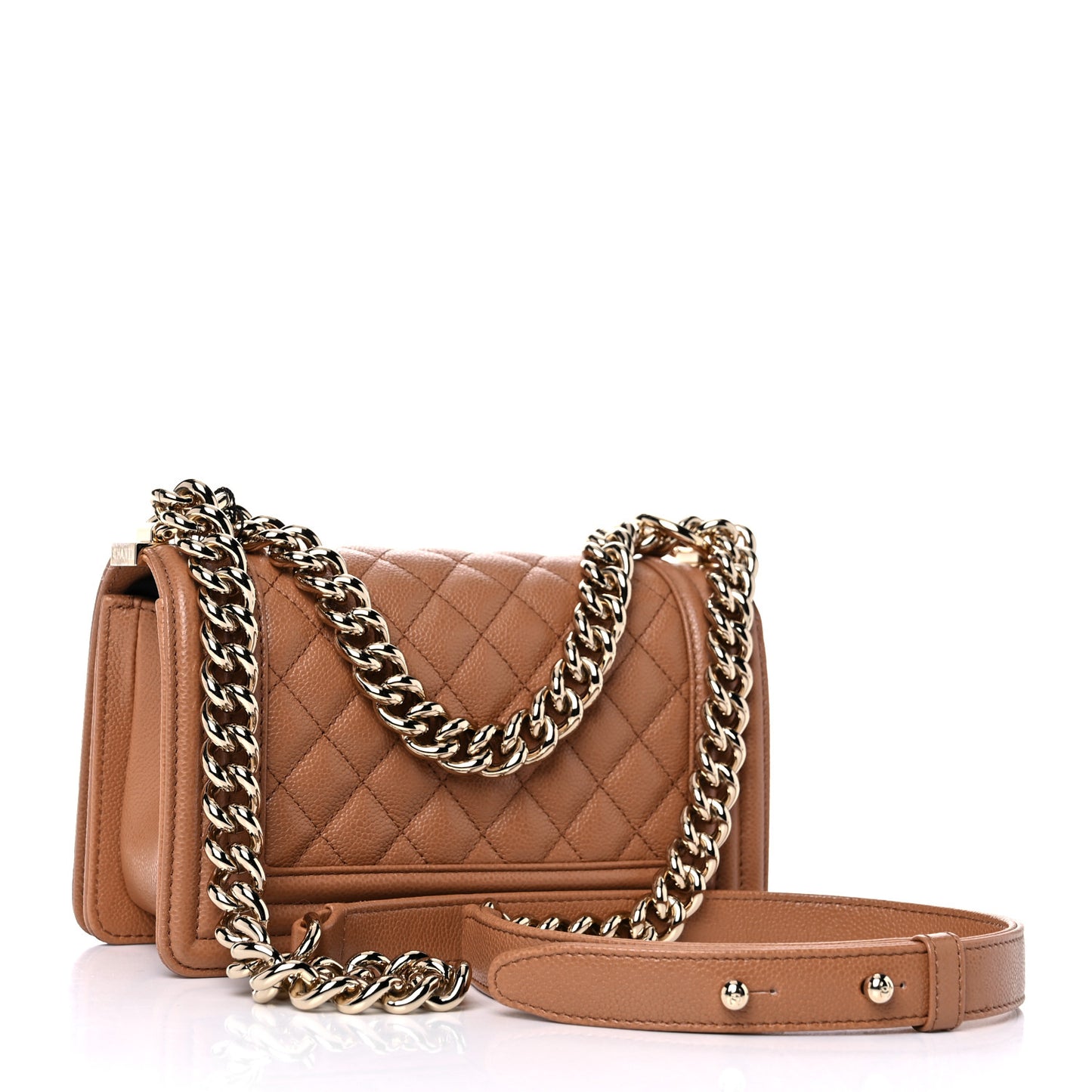 Caviar Quilted Small Boy Flap Brown