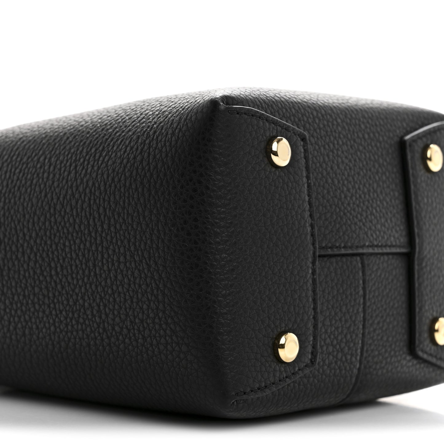 Grained Calfskin Mini Gancino Bucket Bag Black