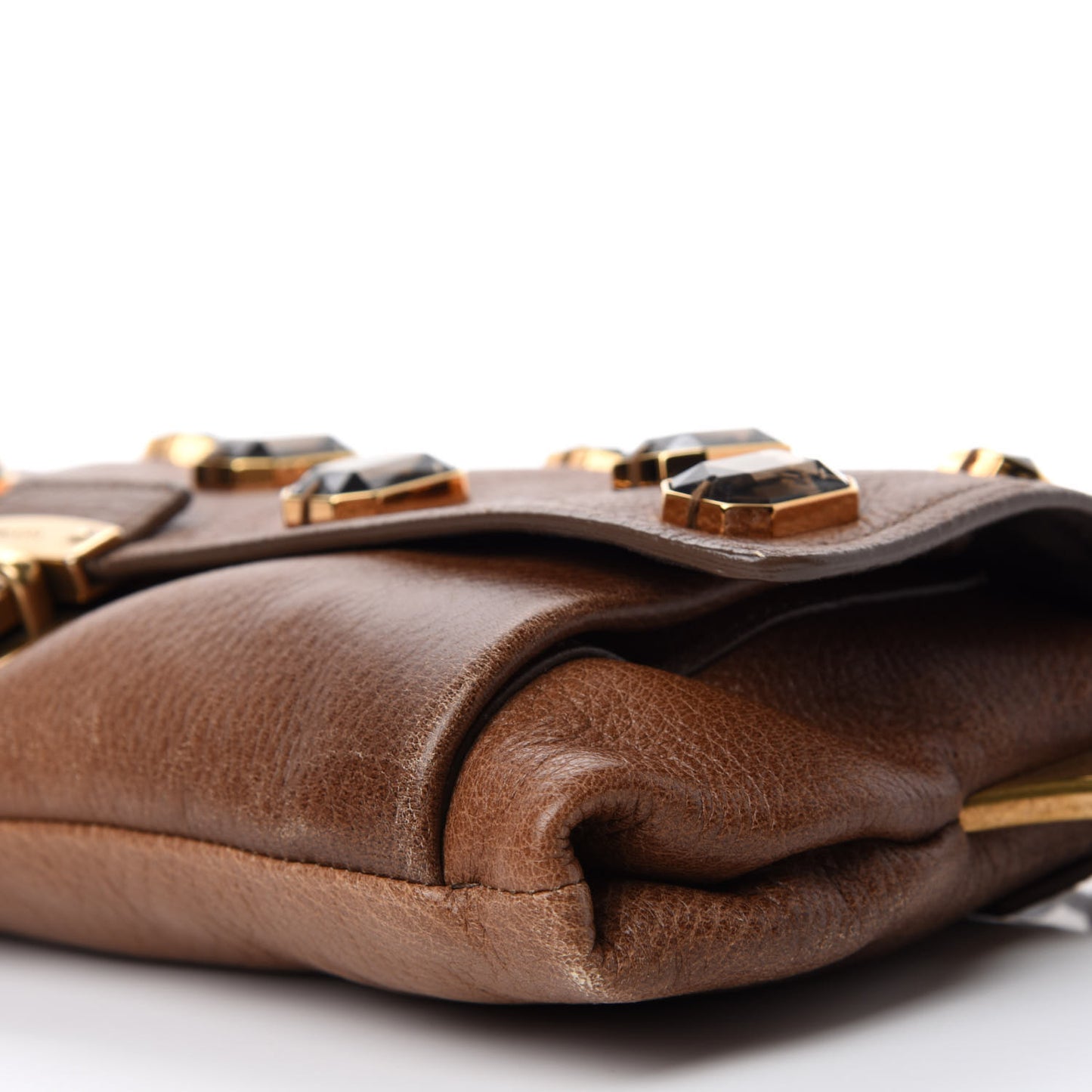 Cervo Pietre Jeweled Shoulder Bag Cammello