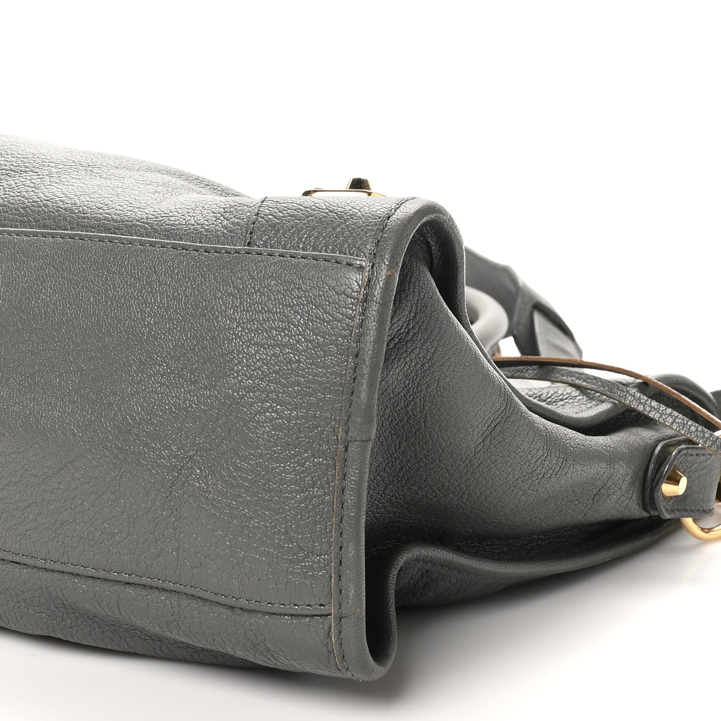 Chevre Gold Metallic Edge Hardware City Gris Acier