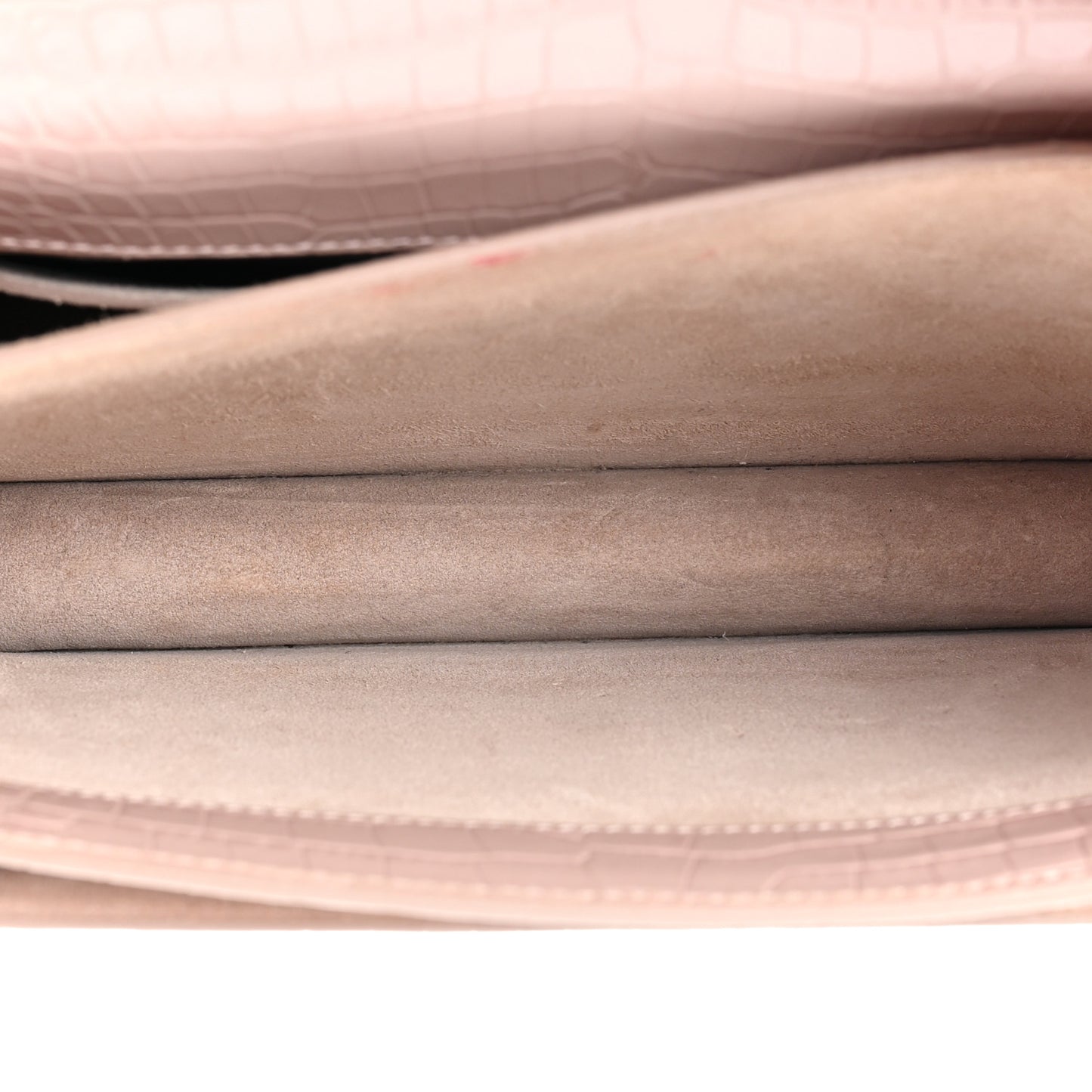 Calfskin Crocodile Embossed Medium Monogram Sunset Powder Pink