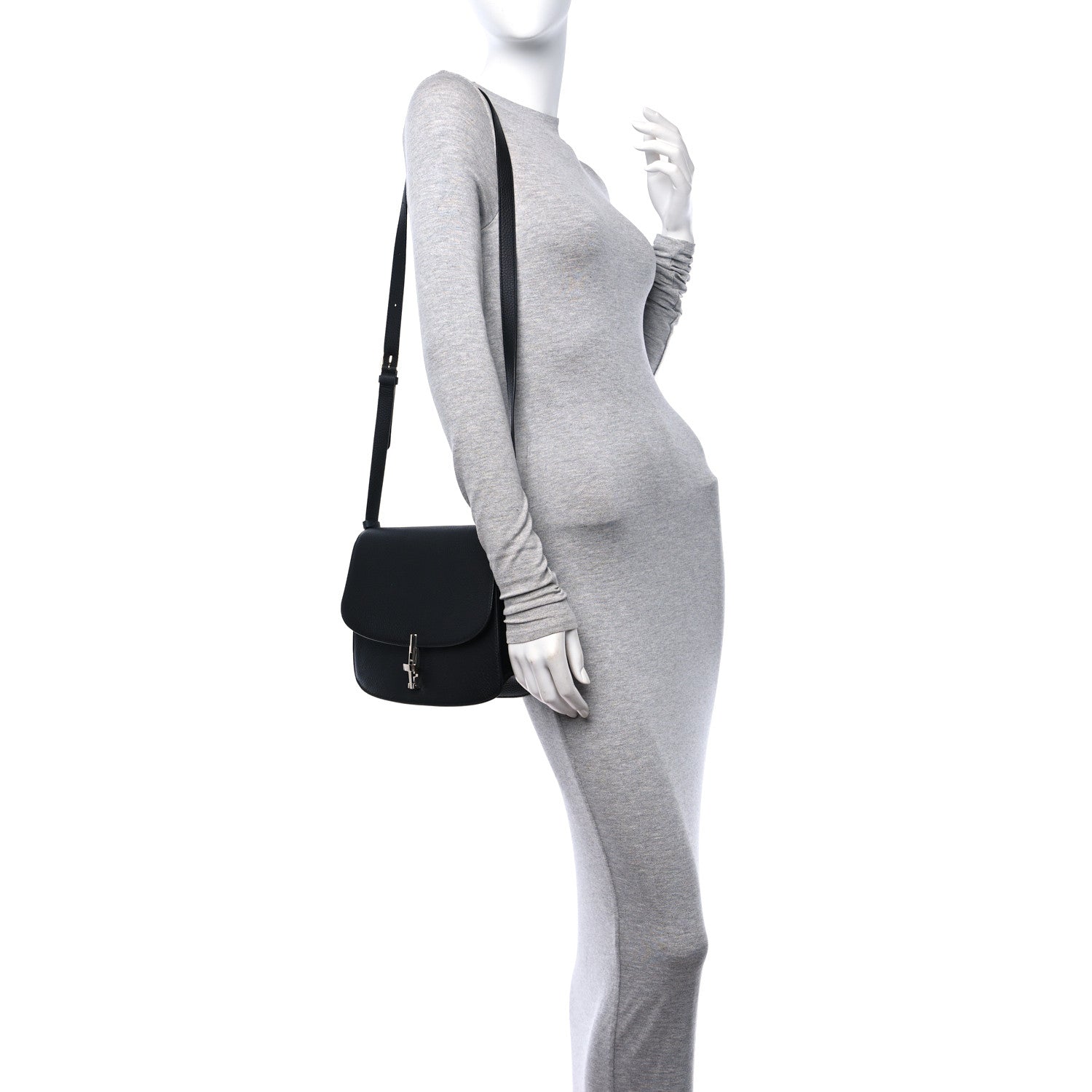 The Row Stamped Saddle Calfskin The Sofia 10 Shoulder Bag Black 3 of 10