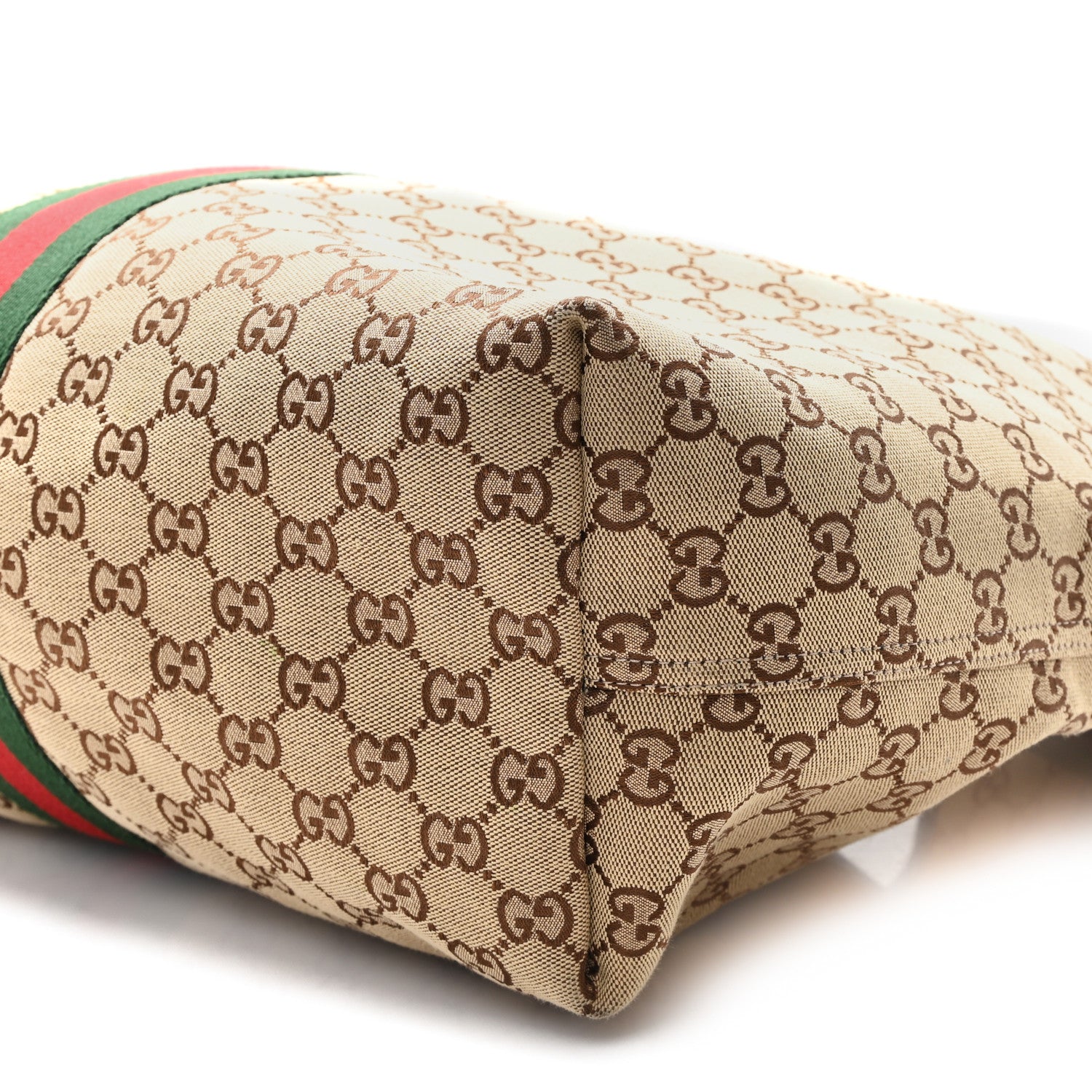 Gucci GG Monogram Web Large Giglio Tote Bag Beige Brown 11 of 12