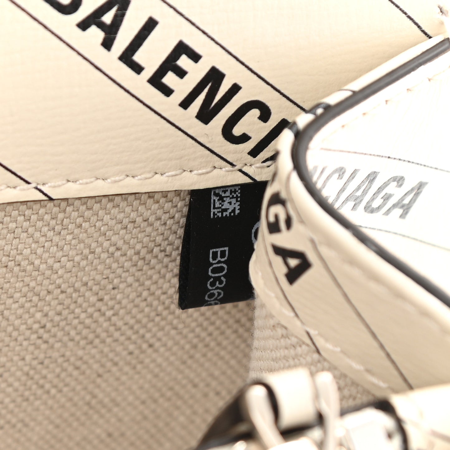 X BALENCIAGA Calfskin Logo Print Small Dionysus Shoulder Bag White