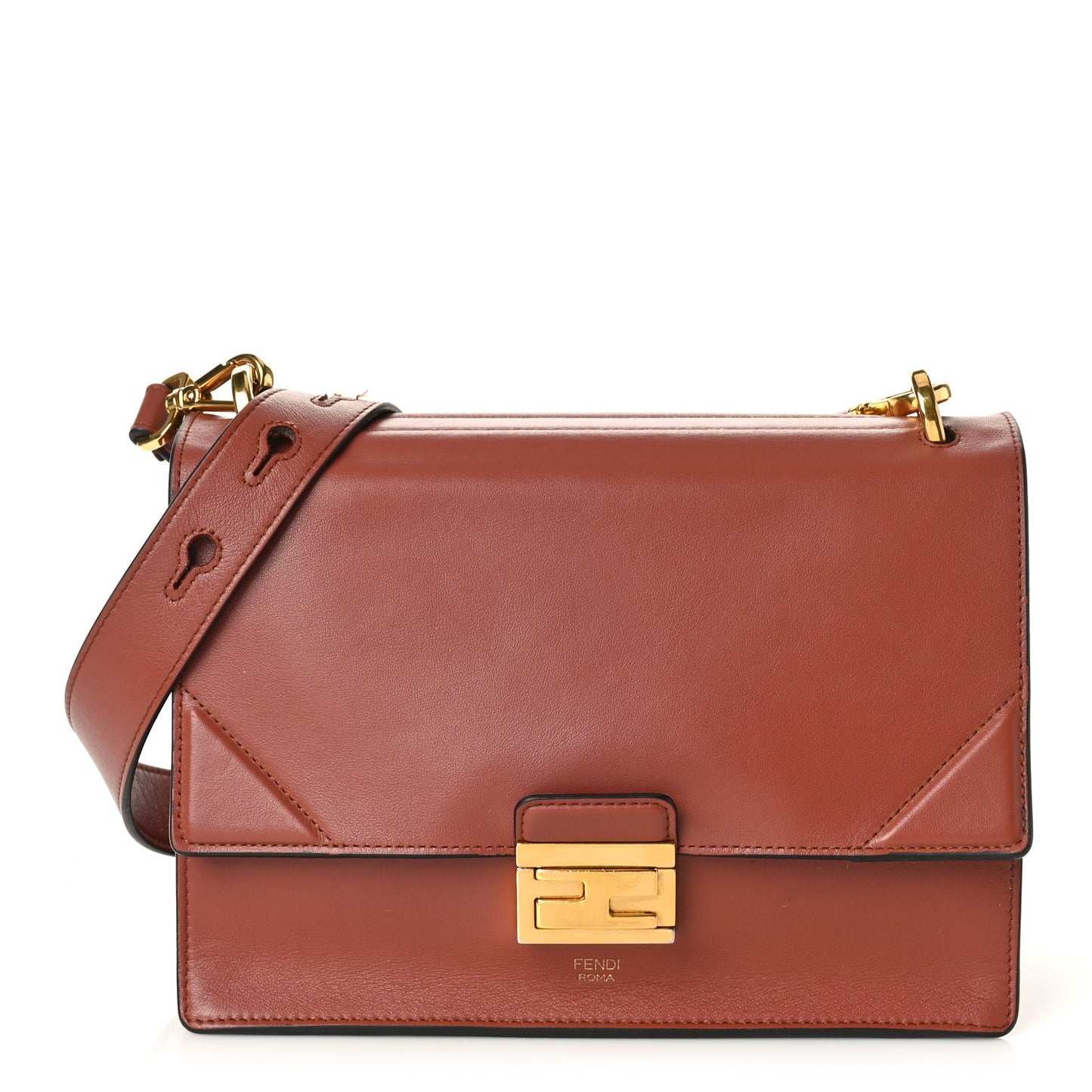 Vitello Grace Matte F is Fendi Kan U Shoulder Bag Rust