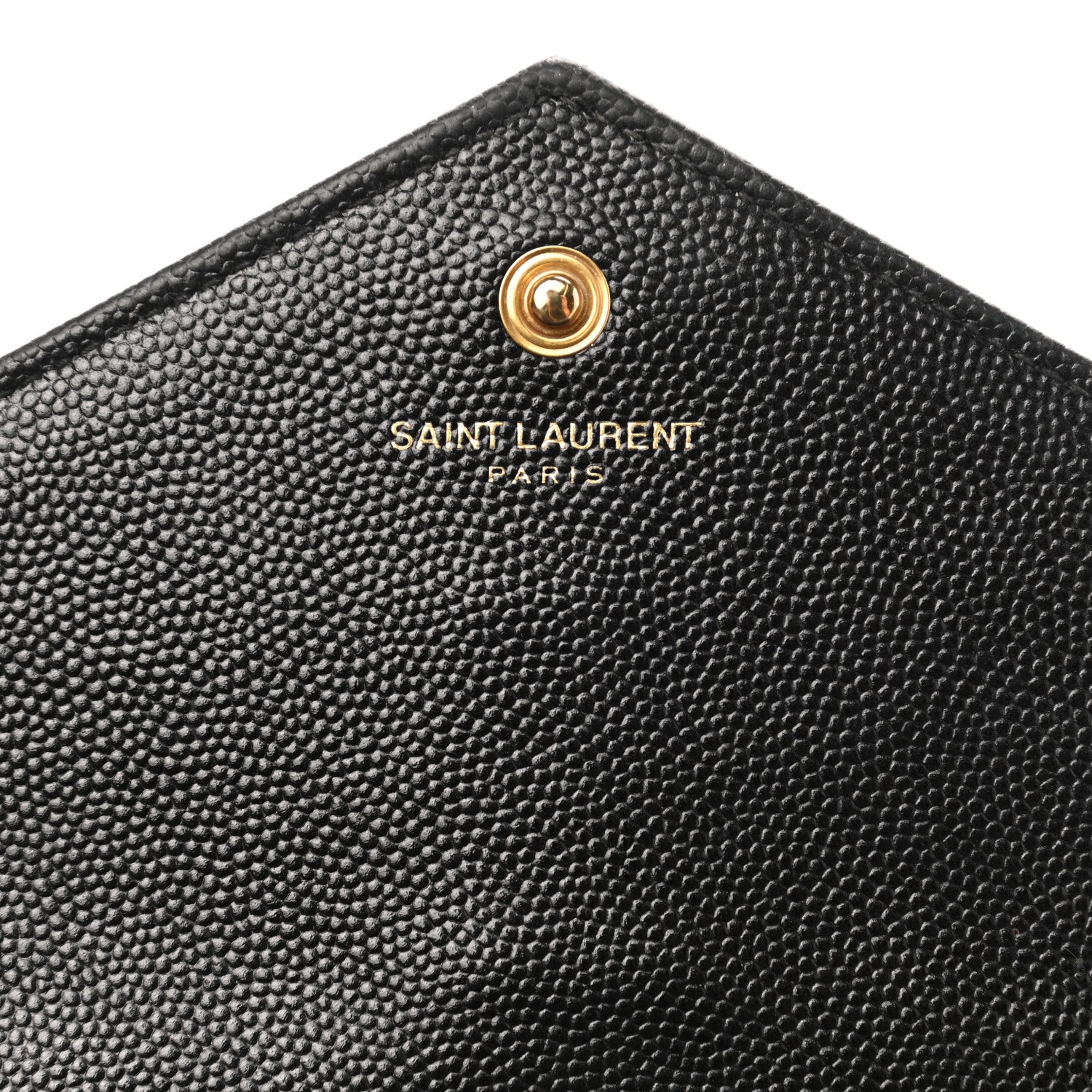 Saint Laurent Grain De Poudre Matelasse Chevron Monogram Chain Wallet Black 6 of 12