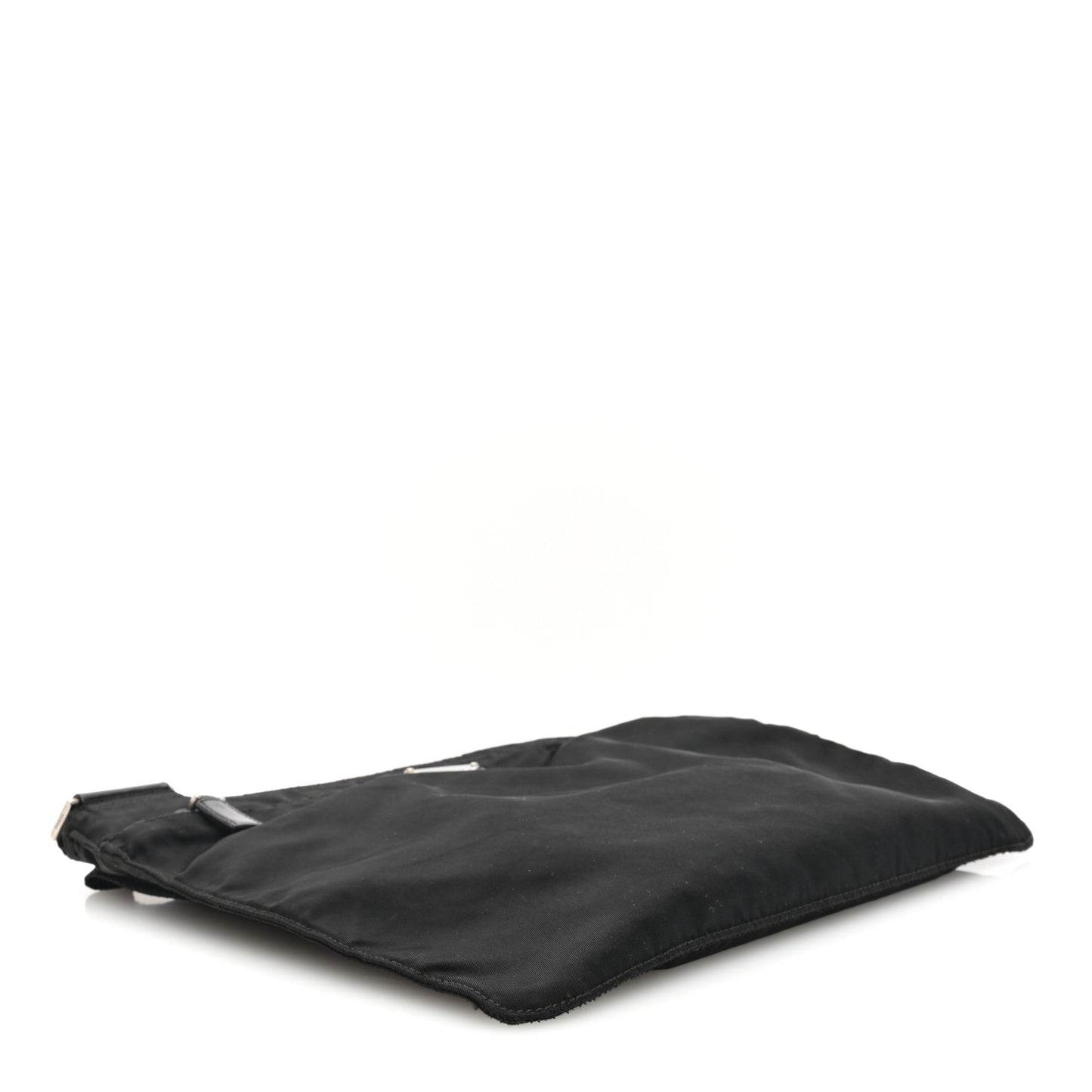 Tessuto Nylon Flat Messenger Bag Black