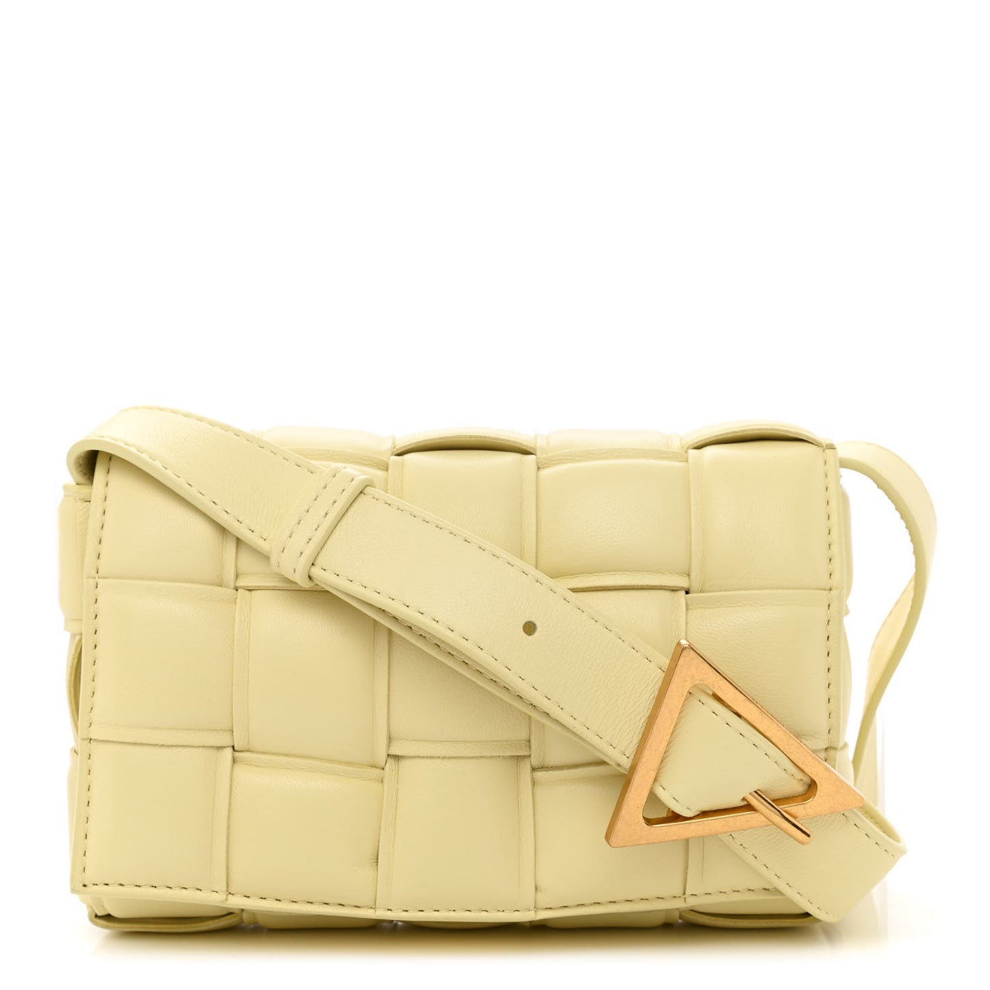 Nappa Maxi Intreccio Small Padded Cassette Crossbody Bag Ice Cream