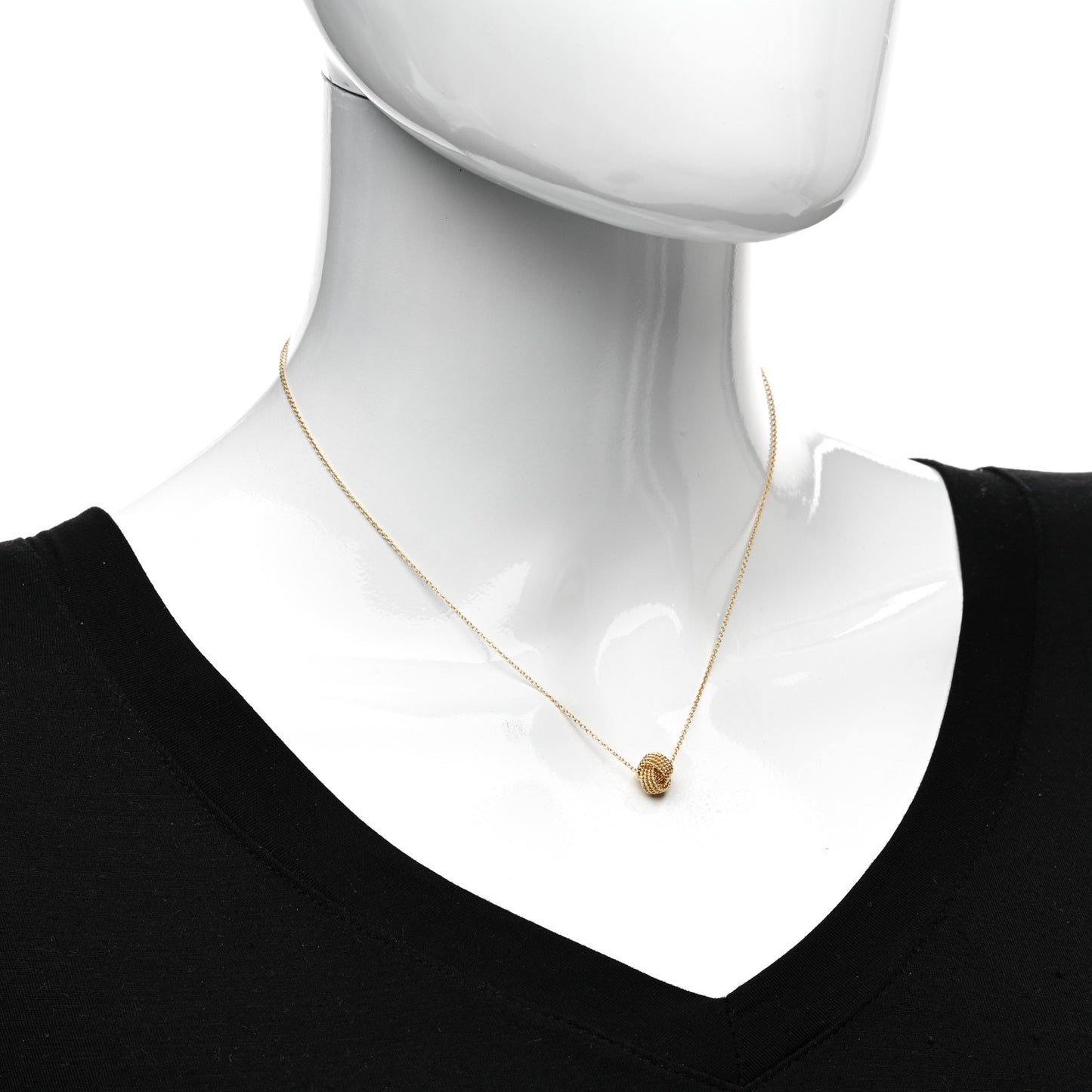18K Yellow Gold Twist Knot Pendant Necklace