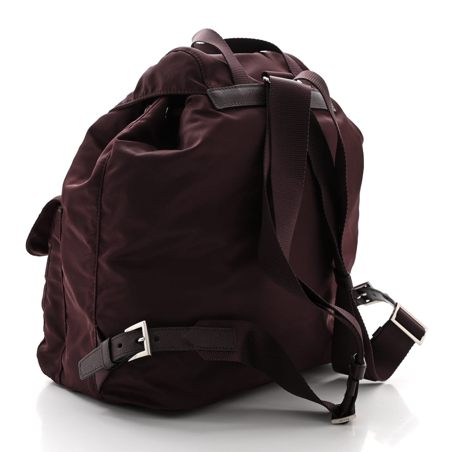 Tessuto Nylon Saffiano Vela Medium Backpack Bordeaux