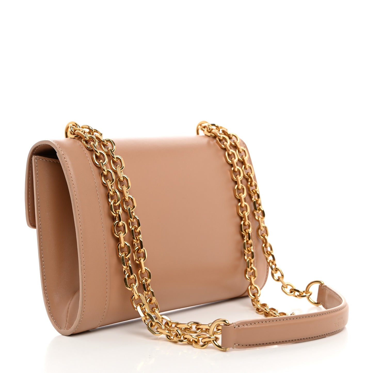 Shiny Calfskin Triomphe Chain Bag Desert Rose