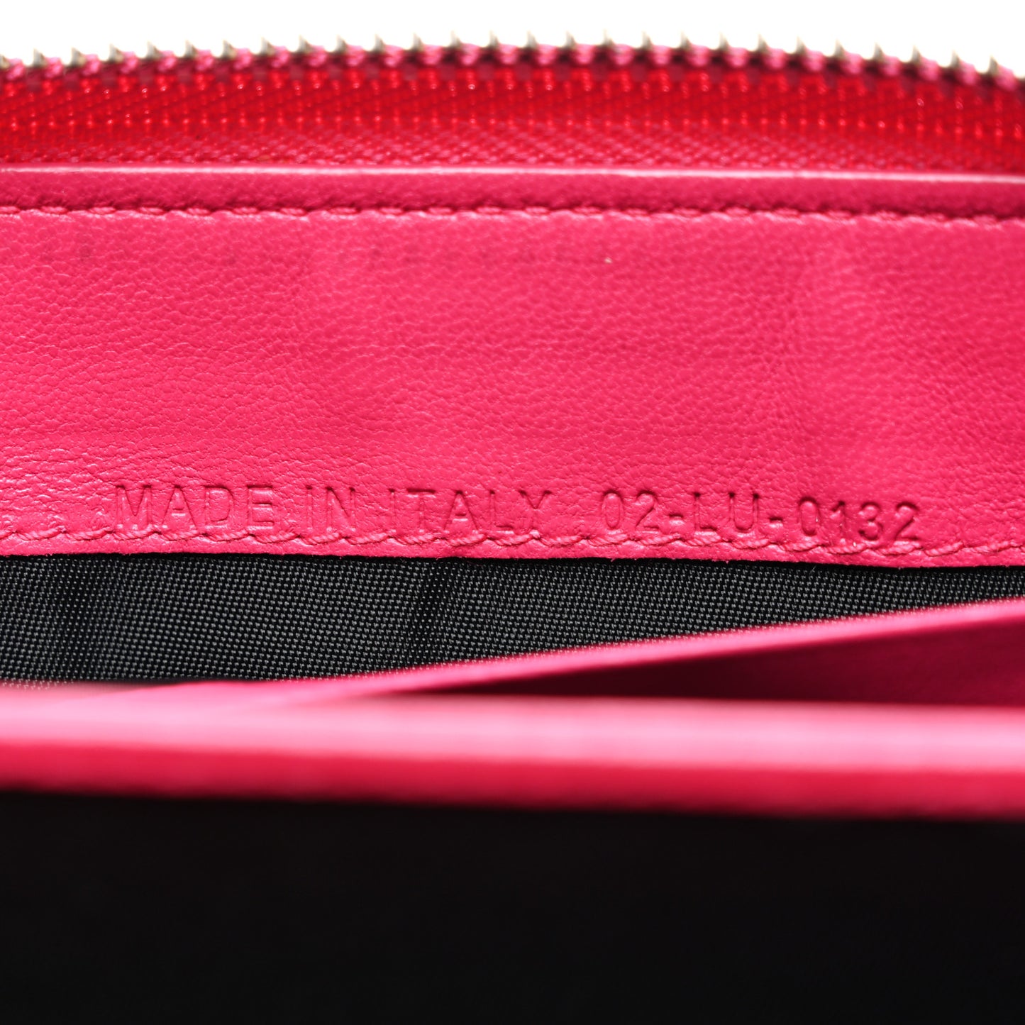 Lambskin Cannage Lady Dior Zip Wallet Fuchsia