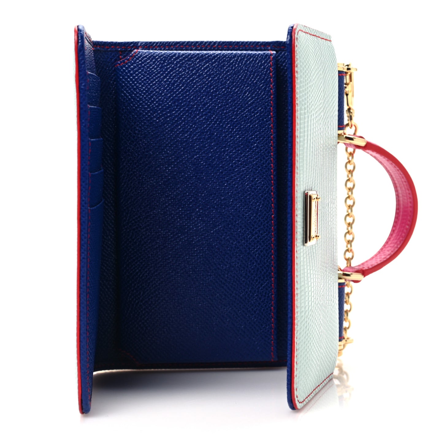 Dauphine Stampa Iguana Mini Miss Sicily Chain Phone Case Wallet Blue Multicolor