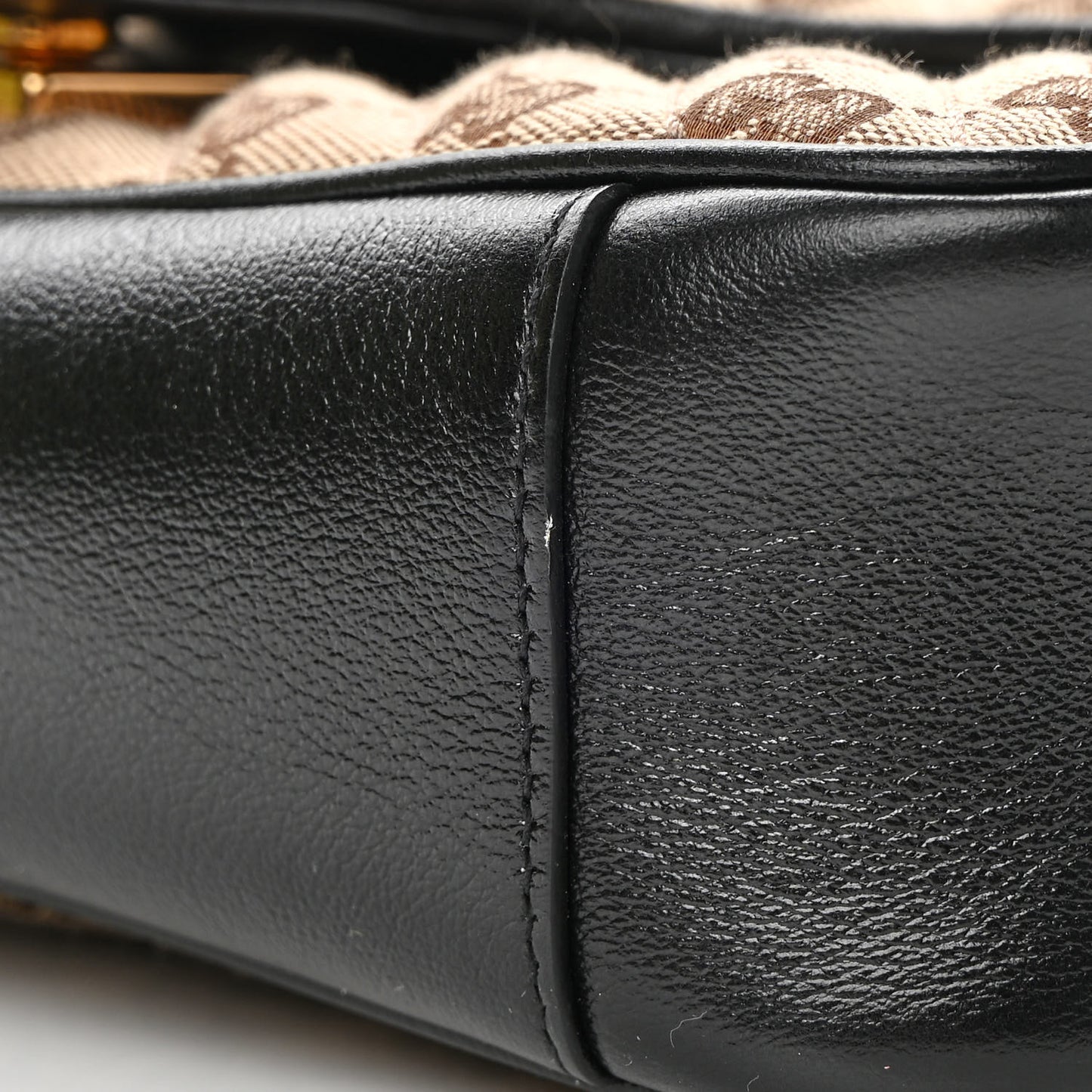 Monogram Matelasse Diagonal Small GG Marmont Shoulder Bag Beige Black