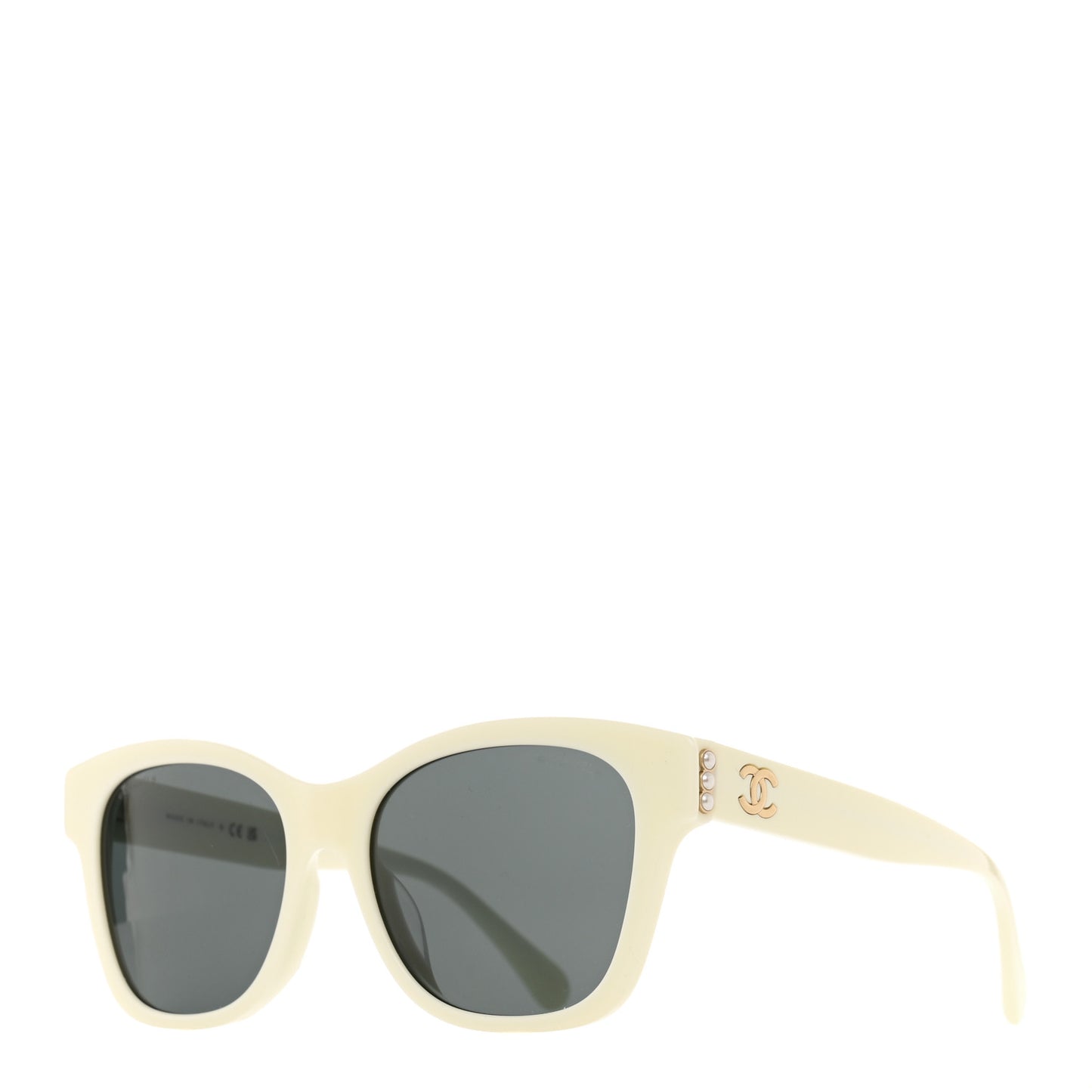 Acetate Pearl Square CC Sunglasses 5482 White