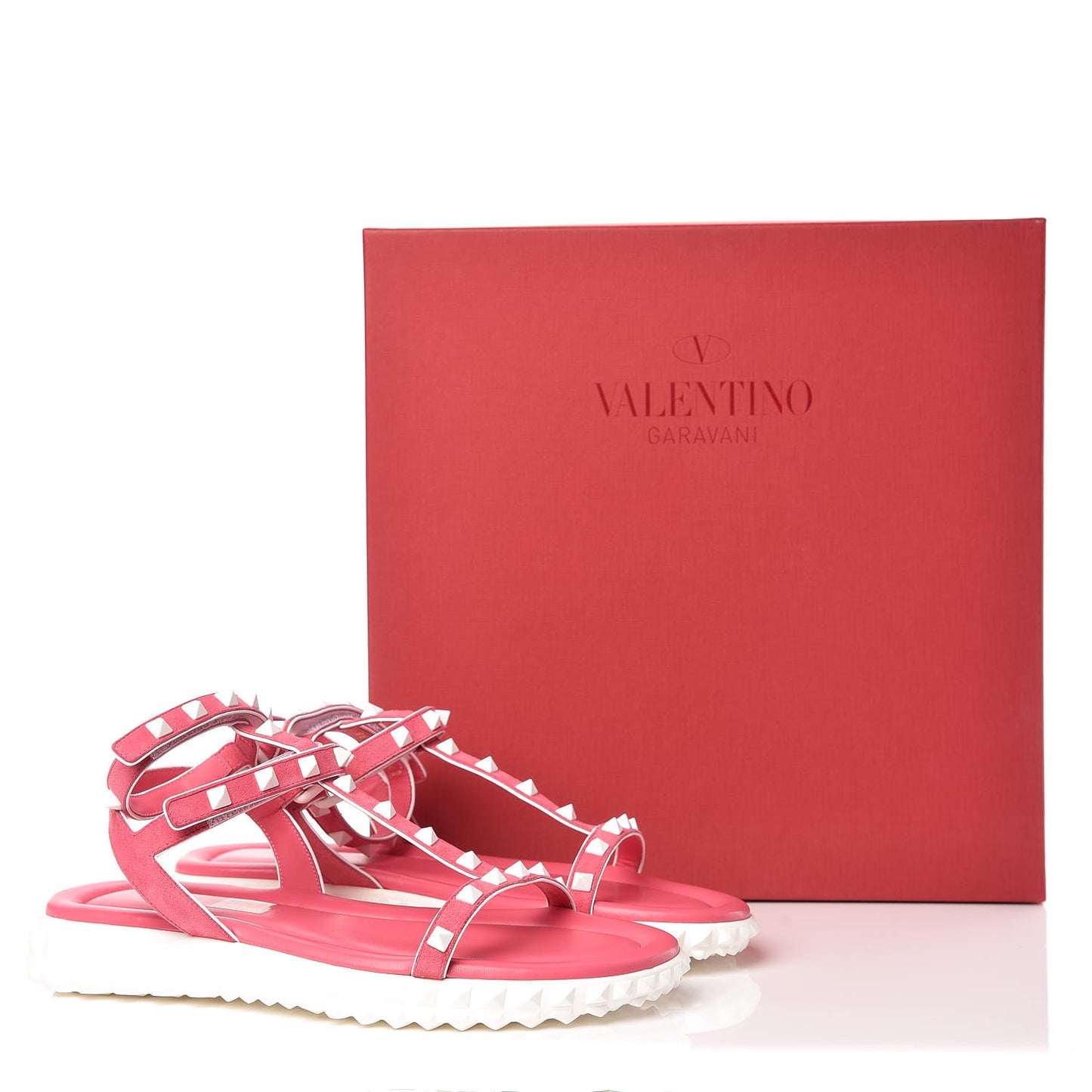 Suede Free Rockstud Gladiator Sandals 38 Shadow Pink White