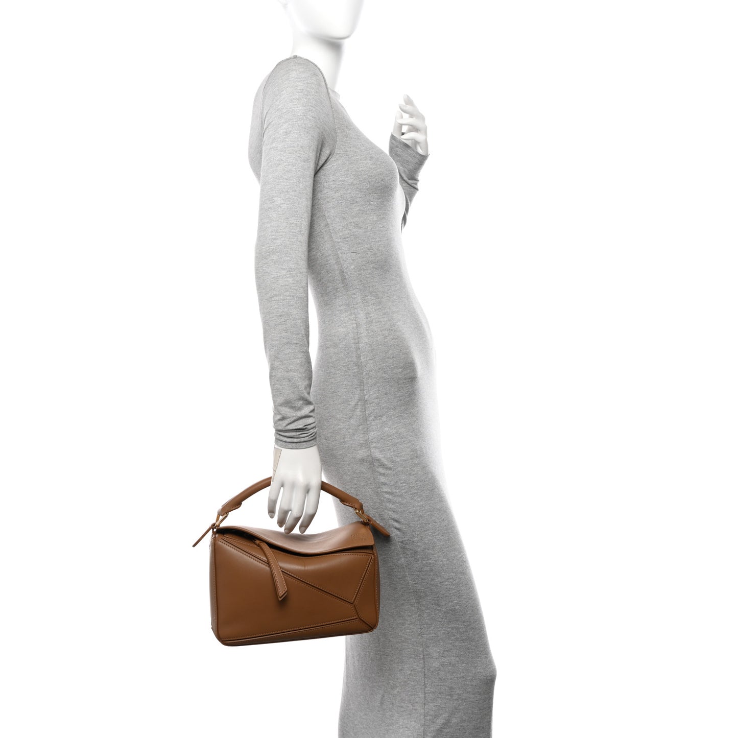 Satin Calfskin Small Puzzle Bag Oak