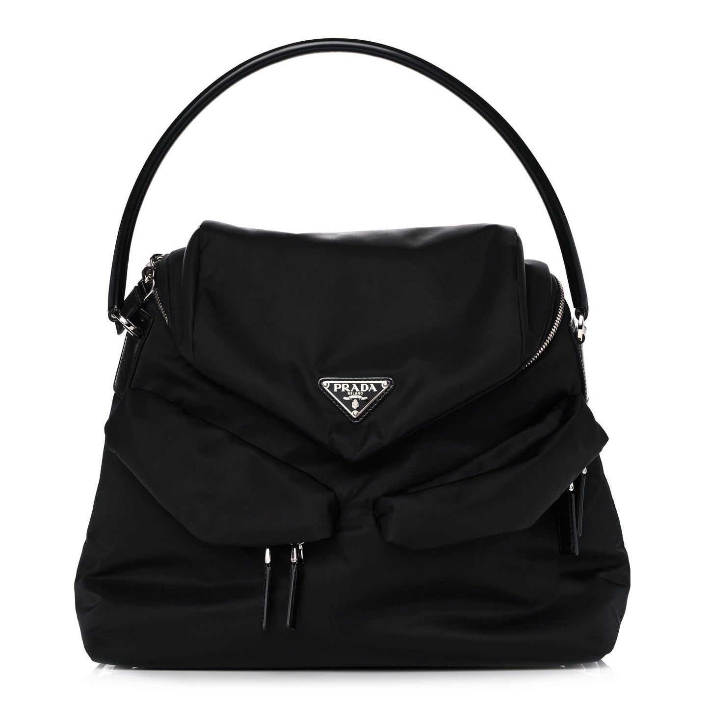 Nylon Tessuto Nappa Symbols Signaux Hobo Bag Black