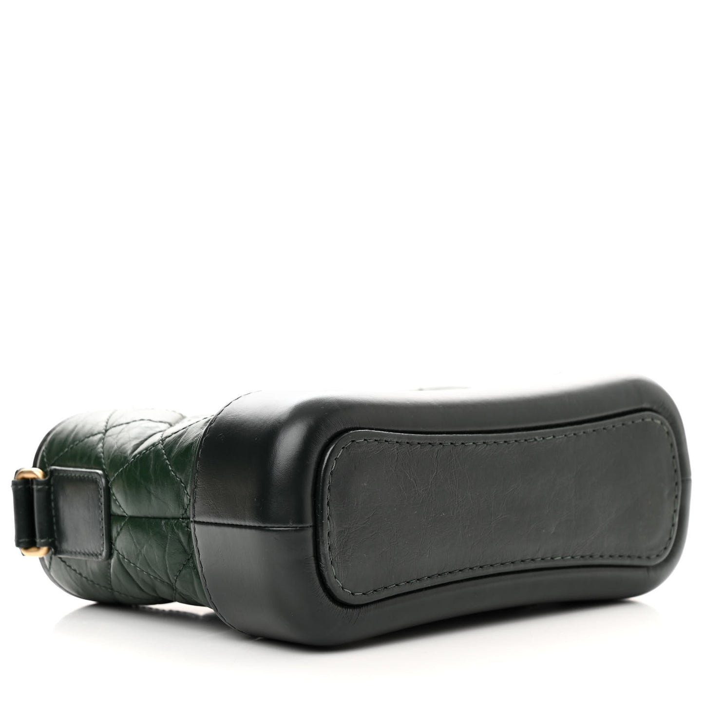 Aged Calfskin Quilted Small Gabrielle Hobo Dark Green