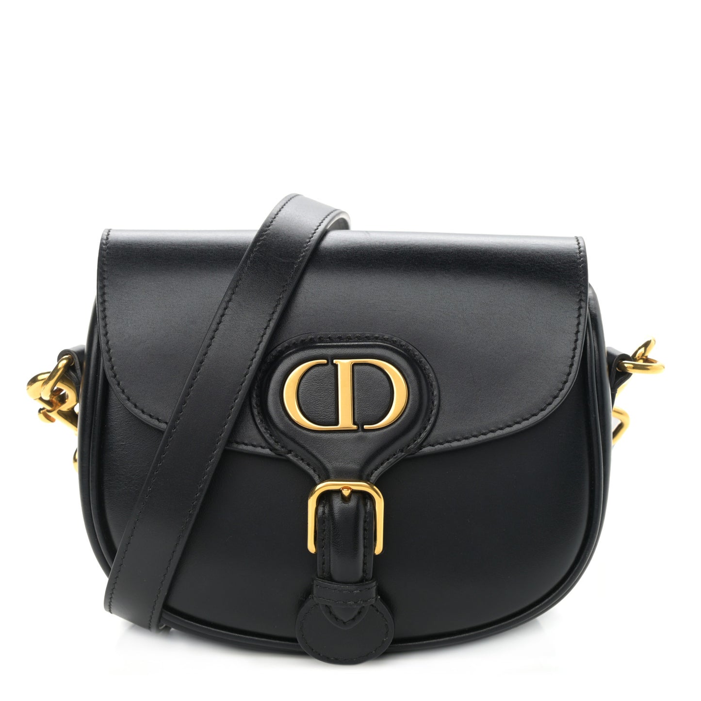 Box Calfskin Small Bobby Flap Black