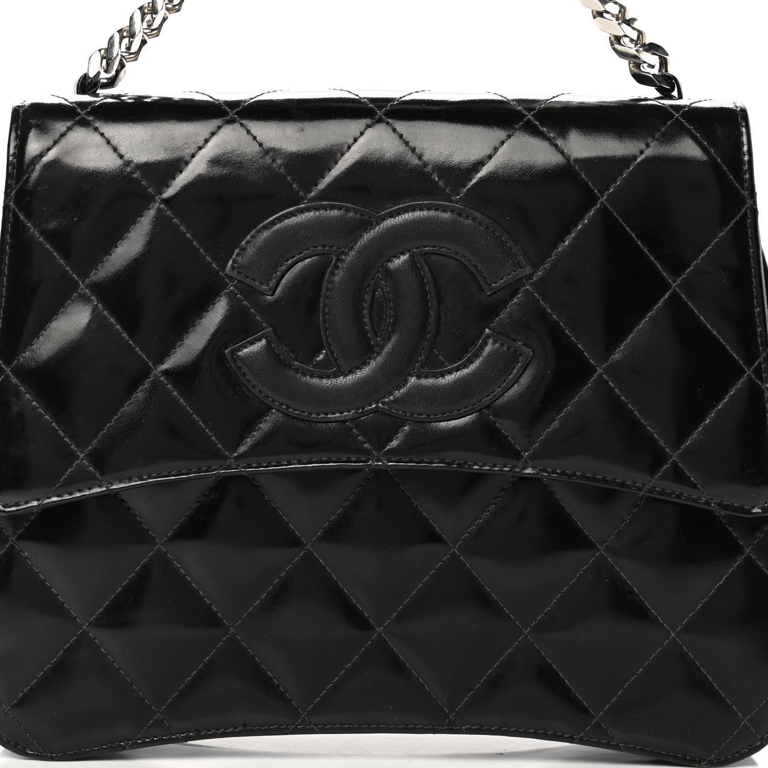 Chanel Glazed Calfskin Quilted Coco ID Chain Bag Black 9 of 15