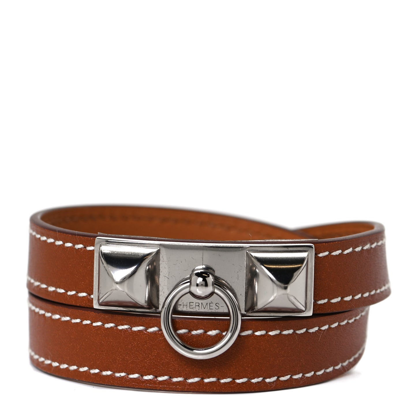 Natural Tadelakt Rivale Double Tour Bracelet M Fauve