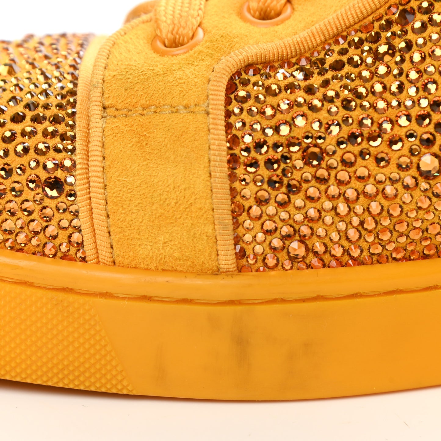 Calfskin Veau Velours Strass Louis Junior Flat Sneakers 41 Topaz