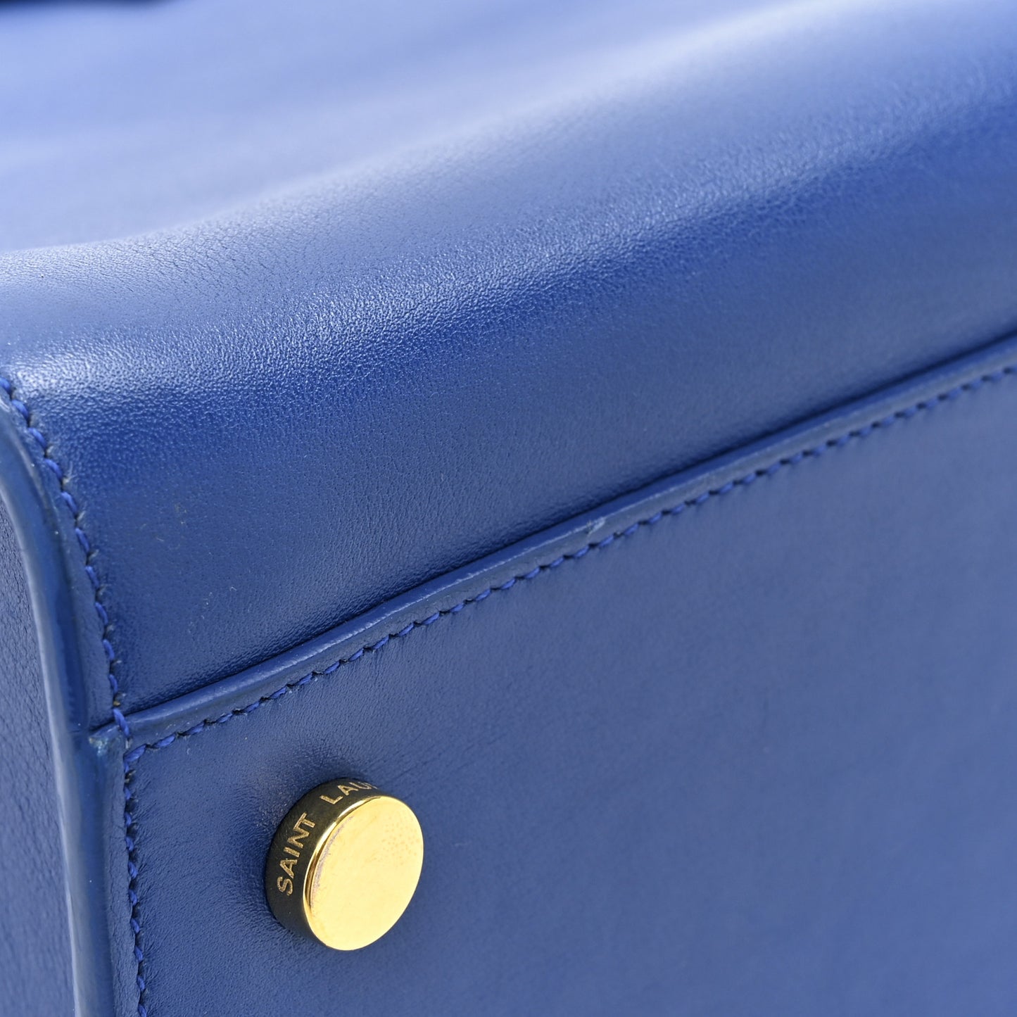 Calfskin Small Monogram Cabas Blue Majorelle