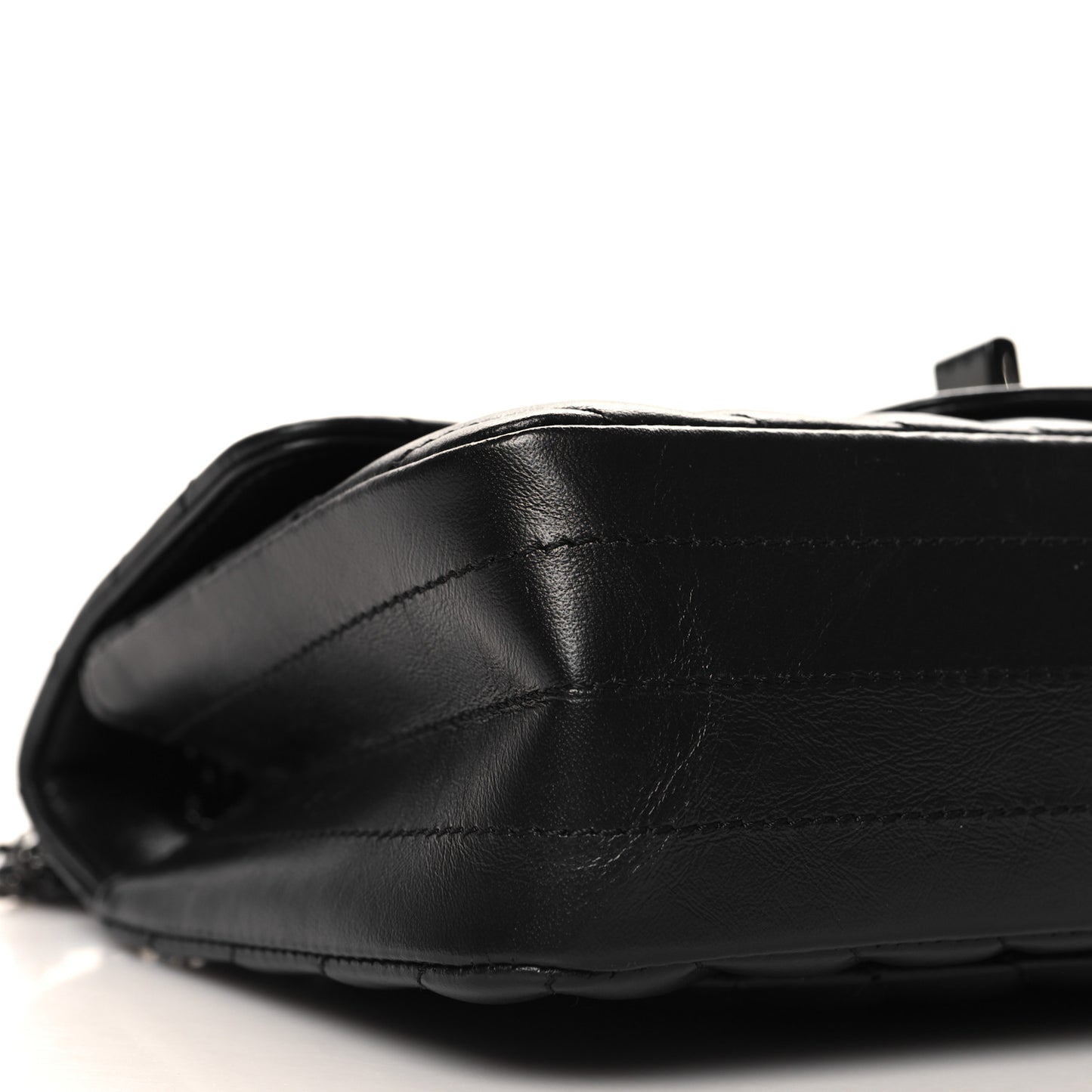Aged Calfskin Chevron Quilted 2.55 Reissue Mini Flap So Black