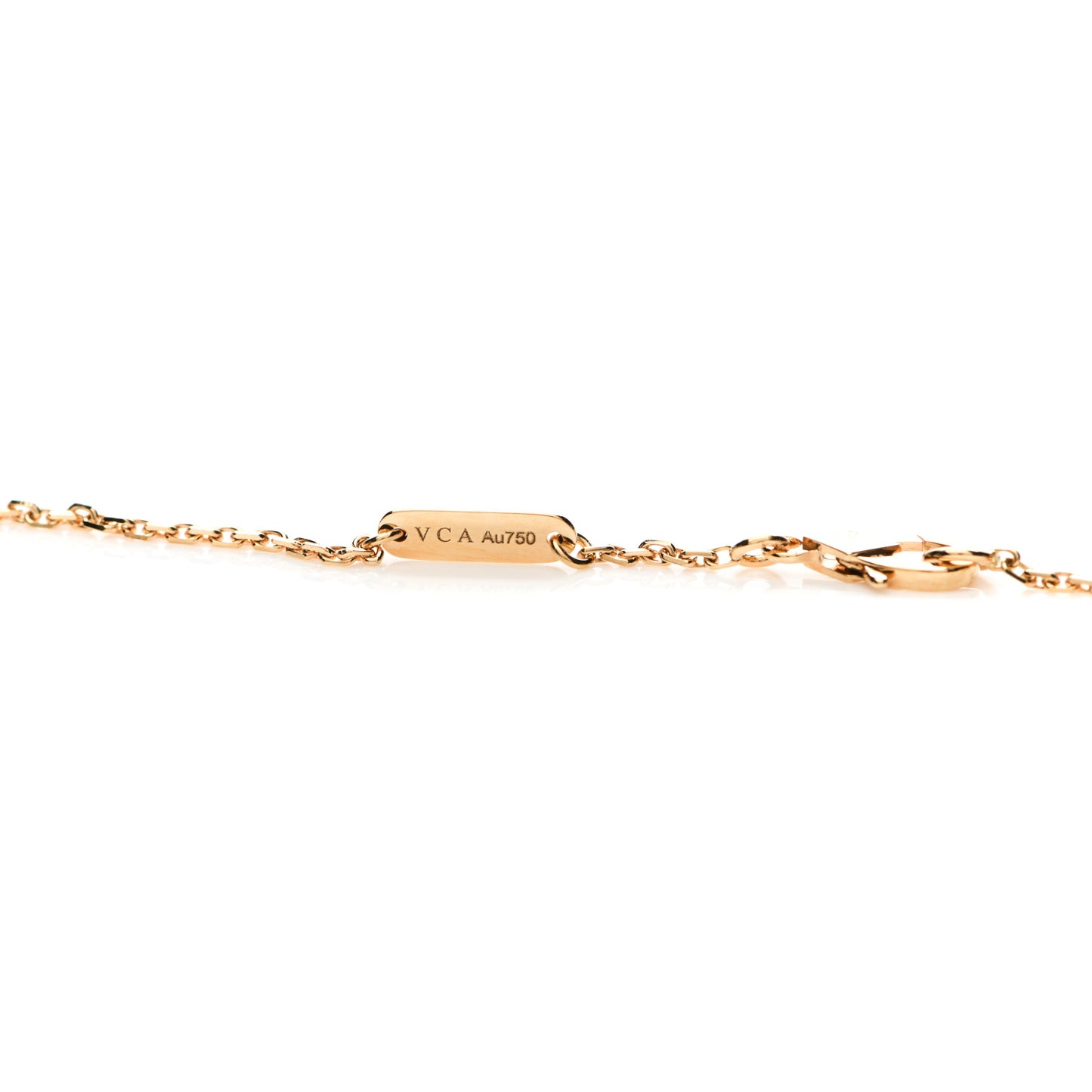18K Yellow Gold Mother of Pearl Lucky Alhambra Butterfly Pendant Necklace