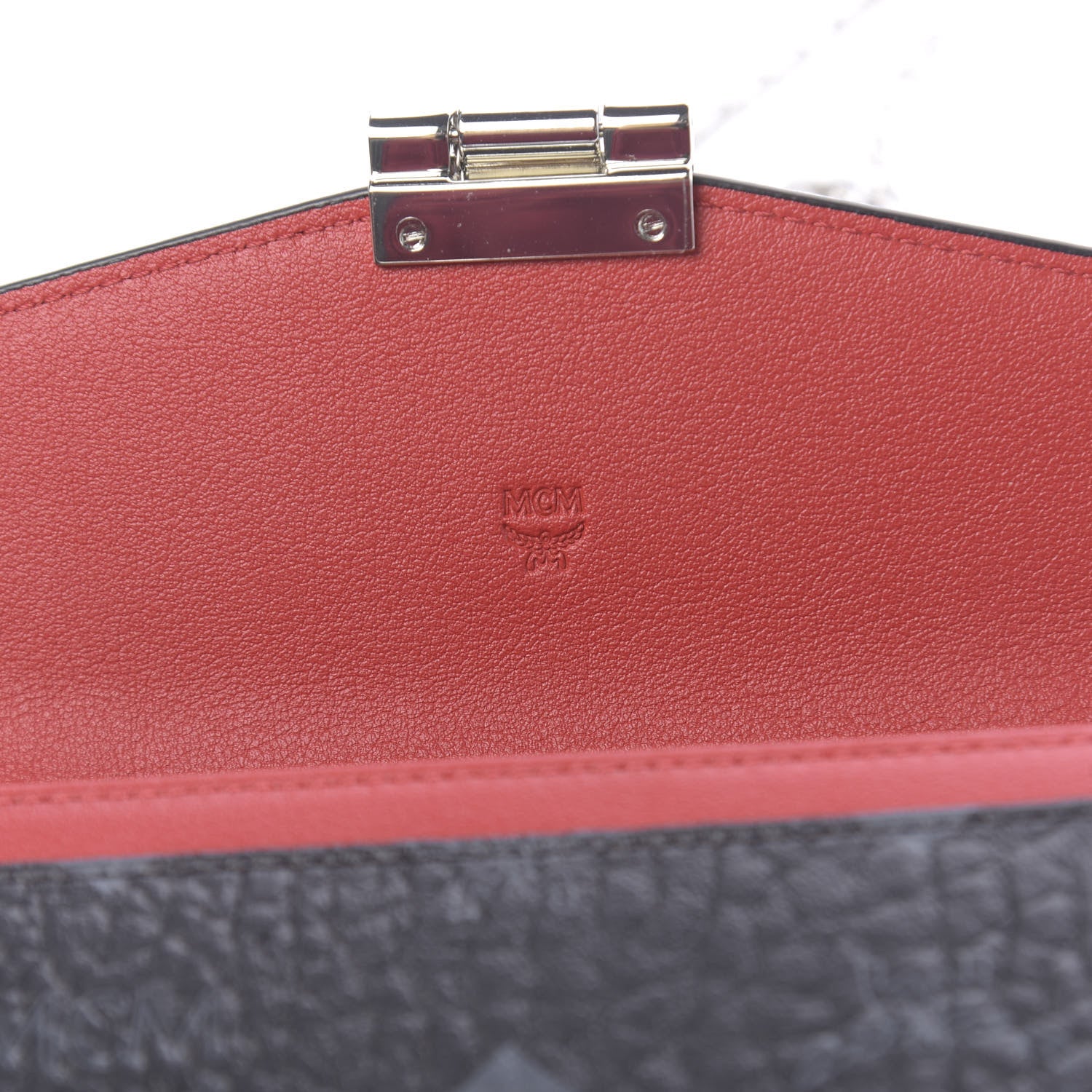 MCM Visetos Large Patricia Wallet On Chain Black Red 5 of 9