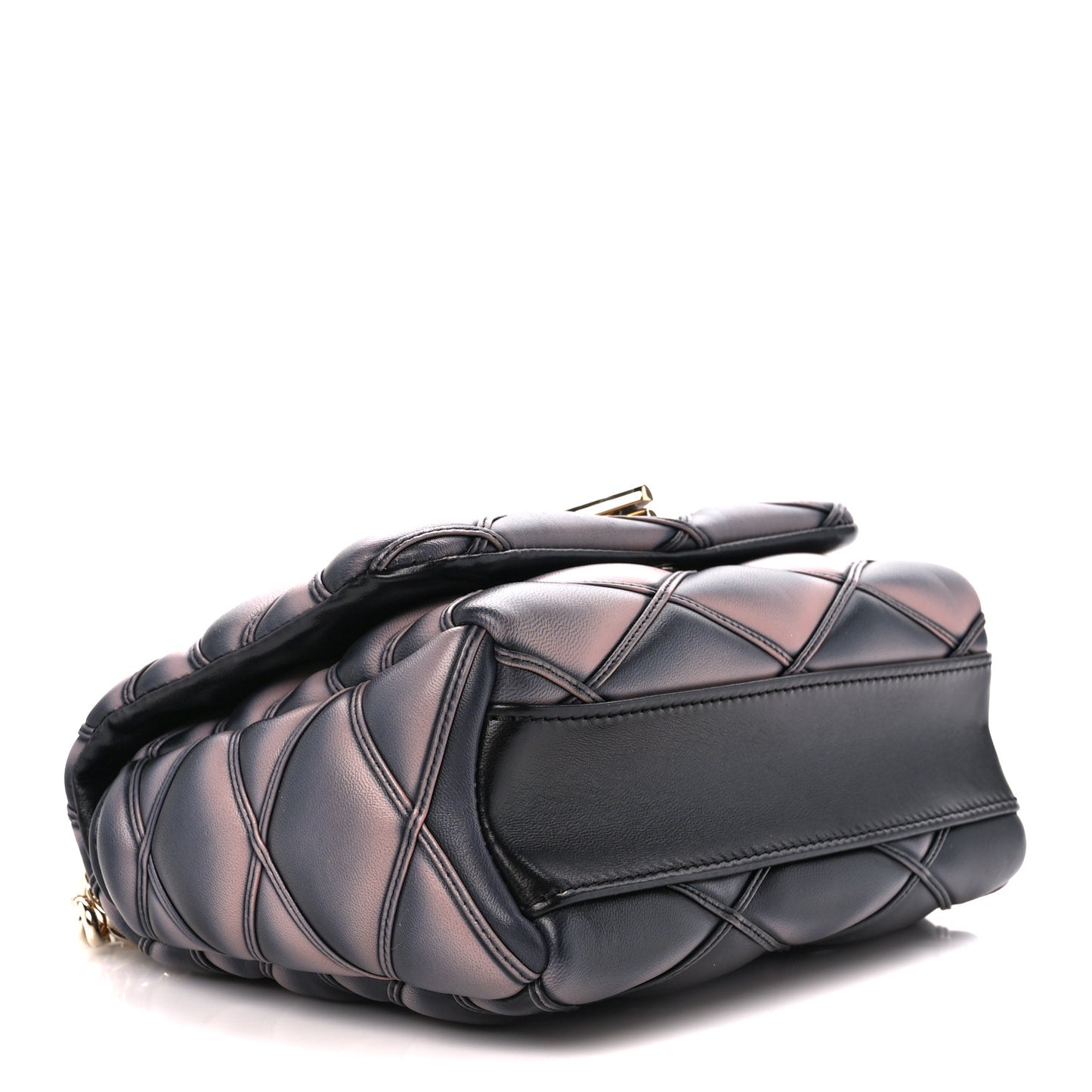 Lambskin Malletage Top Handle GO-14 MM Black Pink