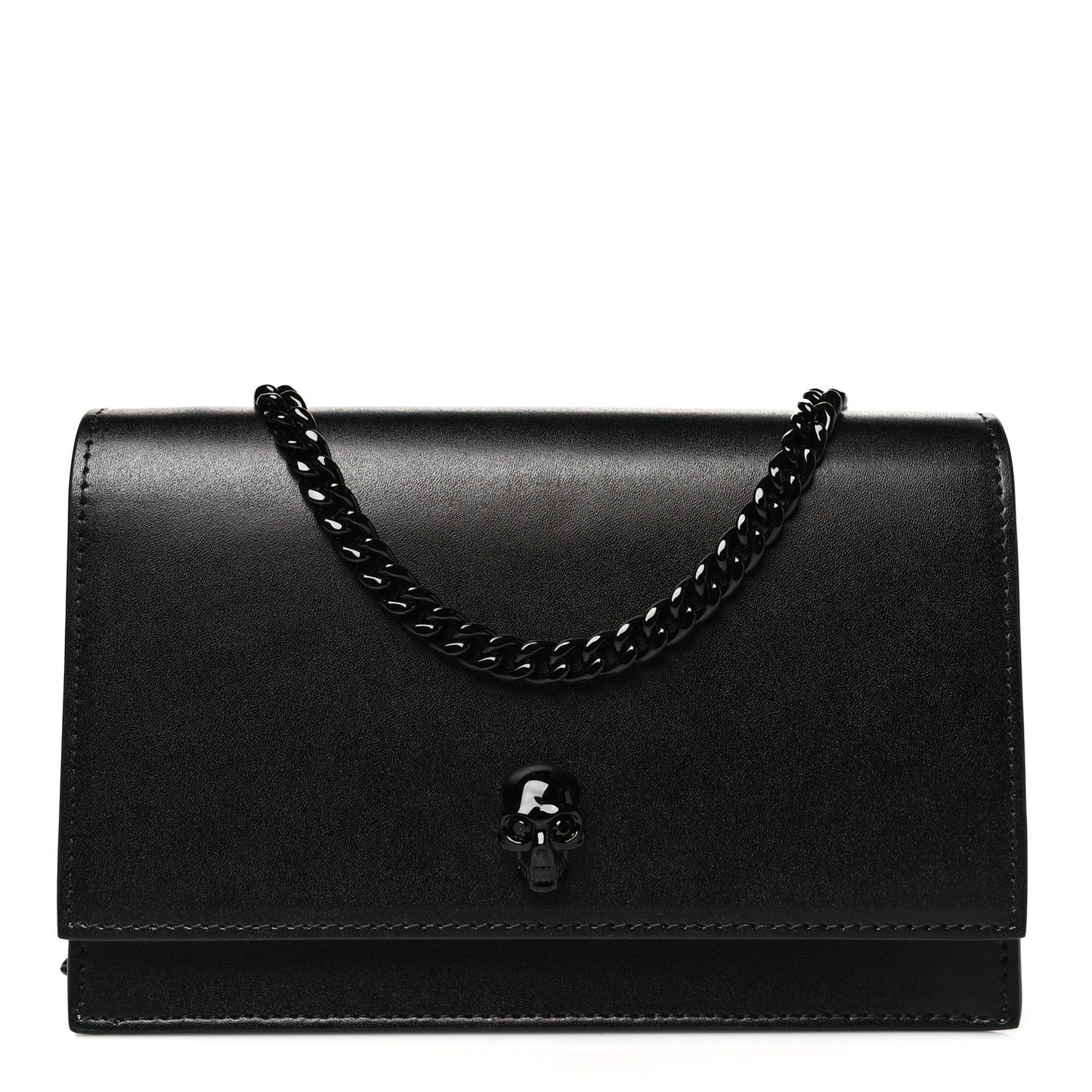 Calfskin Skull Small Crossbody Bag Black