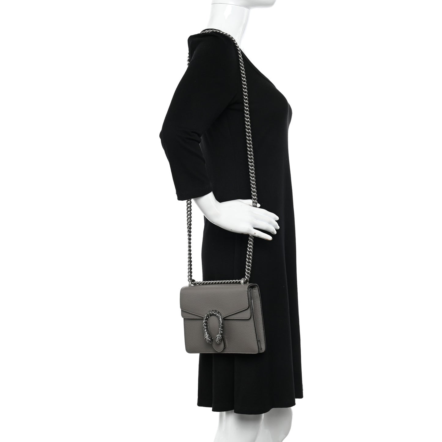 Calfskin Mini Dionysus Shoulder Bag Dusty Grey