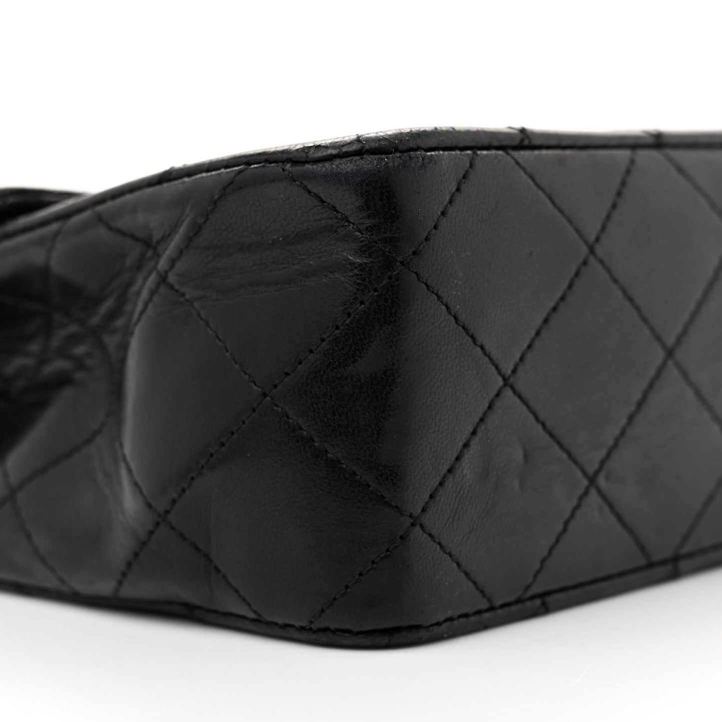 Lambskin Quilted Mini Square Flap Black