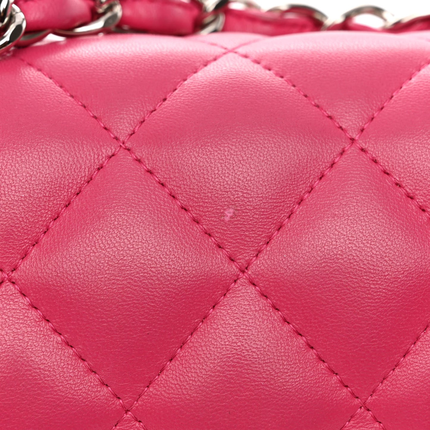 Lambskin Quilted Jumbo Double Flap Dark Pink