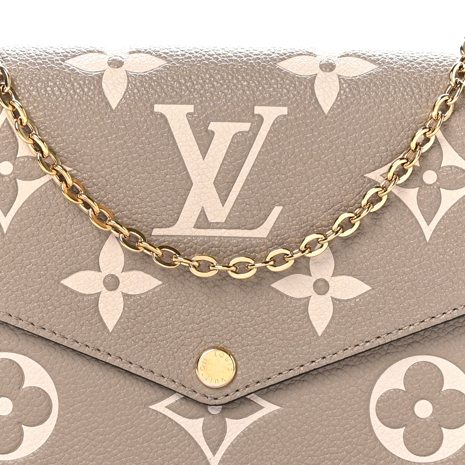 Louis Vuitton Empreinte Monogram Giant Felicie Pochette Tourterelle Creme 7 of 10
