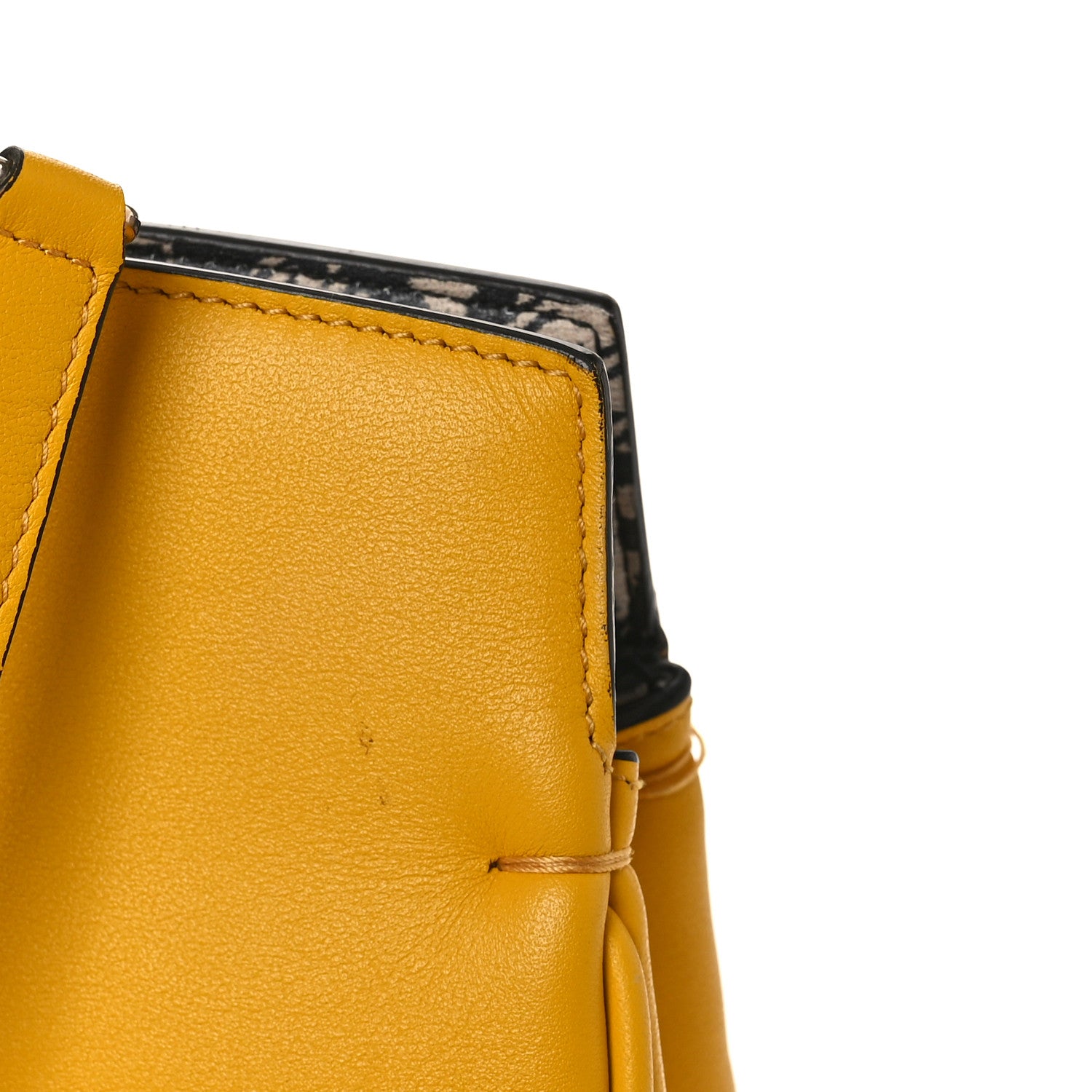 Salvatore Ferragamo Hammered Calfskin Medium The Studio Box Bag Yellow 10 of 12