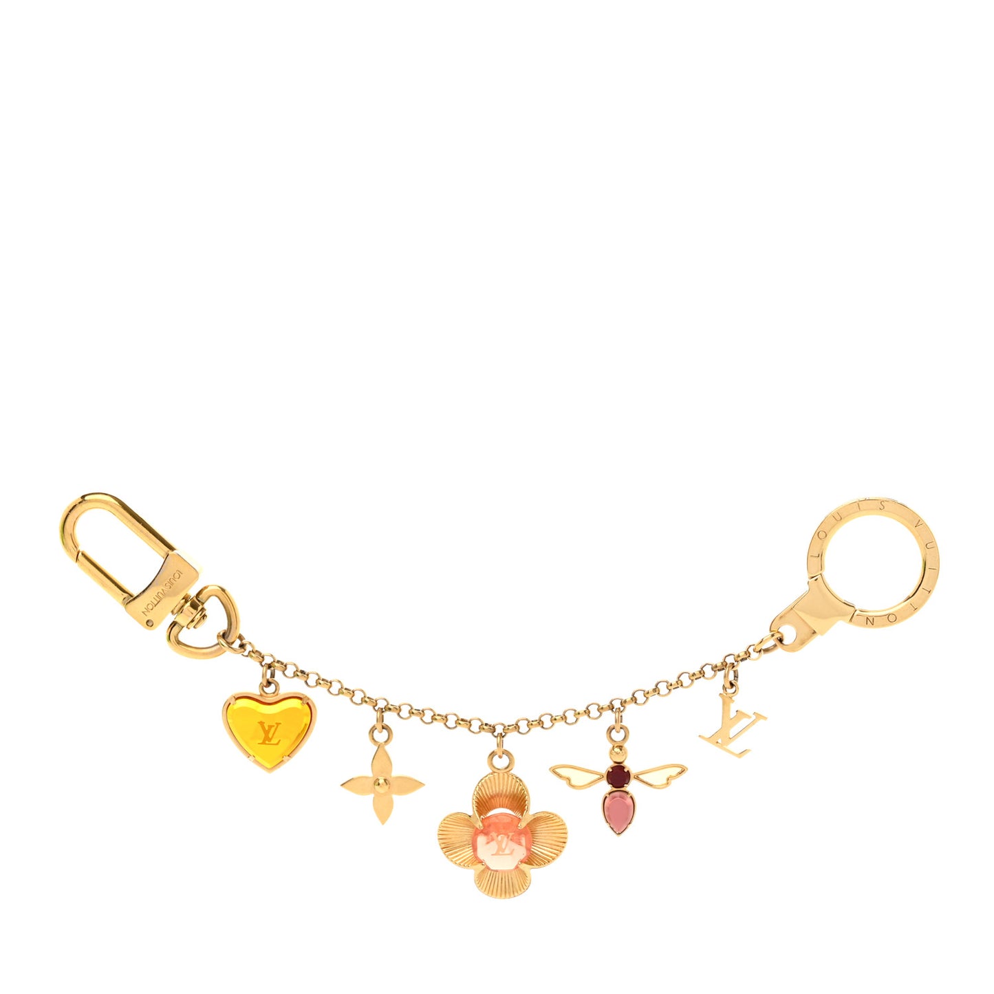 Bee Flower Chain Key Charm