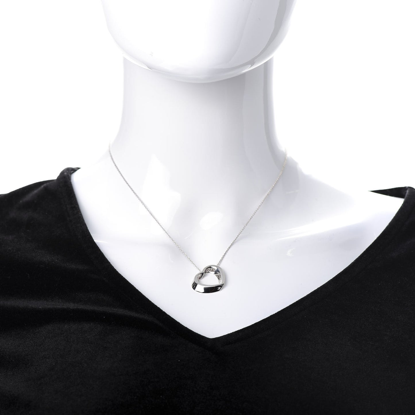 Sterling Silver Slanted Heart Pendant Necklace