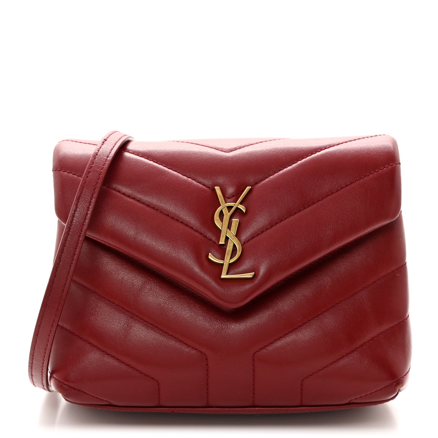 Calfskin Y Quilted Monogram Toy Loulou Crossbody Bag Rouge