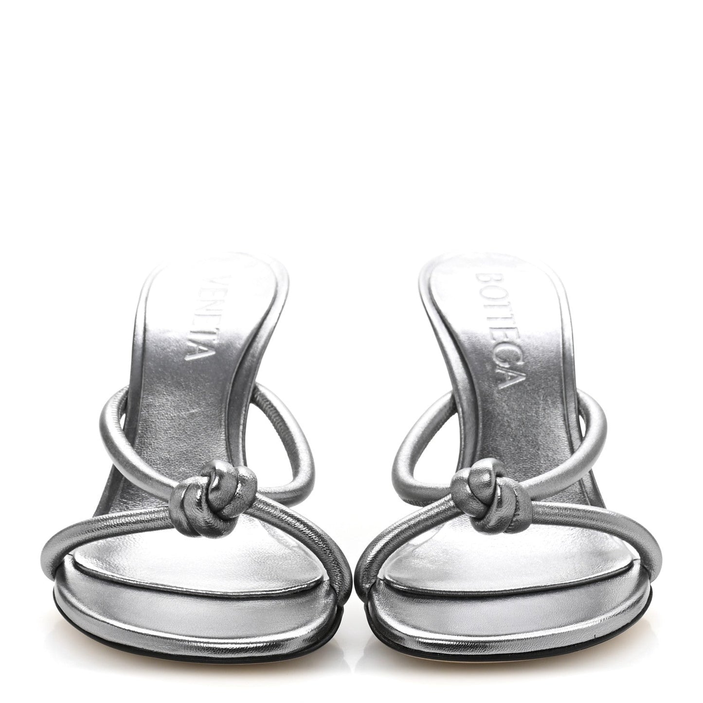 Metallic Blink Knot Mule Sandals 36.5 Silver