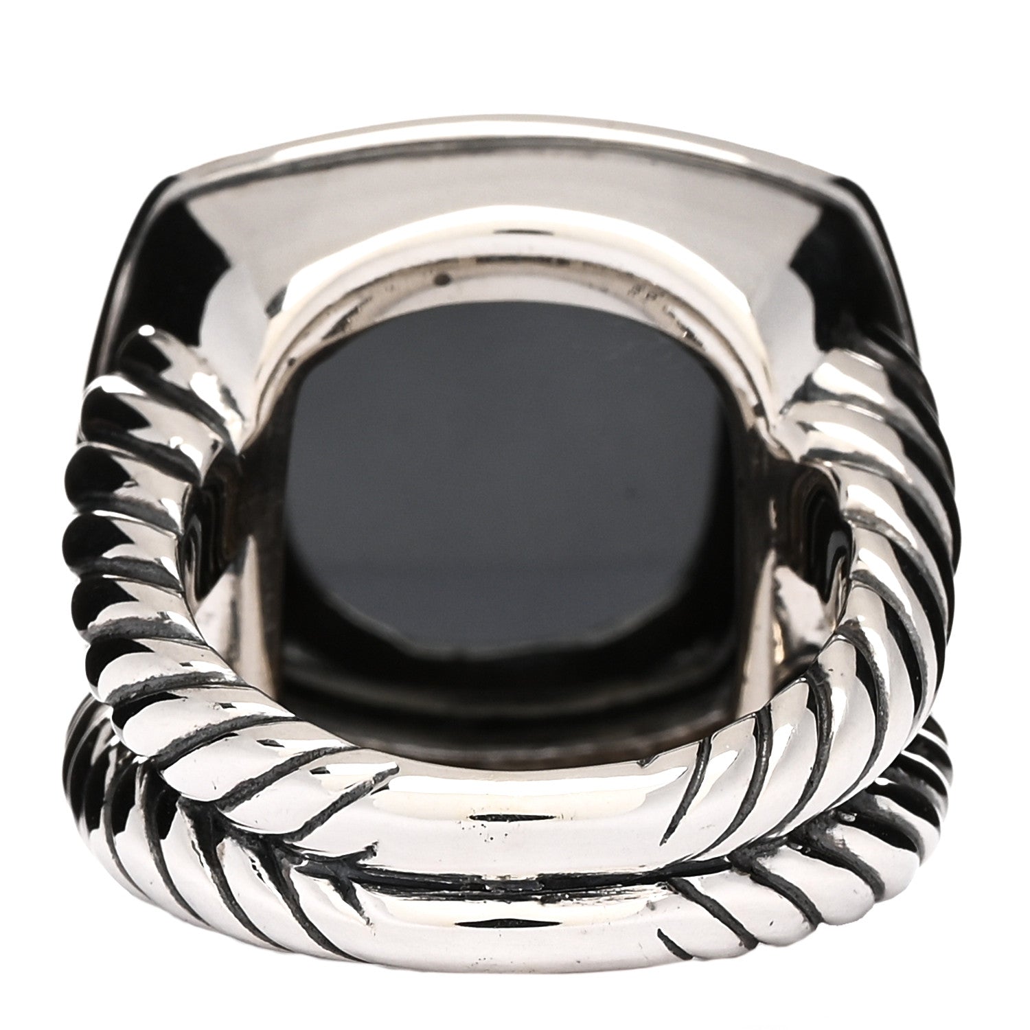 David Yurman Sterling Silver Diamond Hematine 17mm Albion Ring 53 6.5 4 of 5