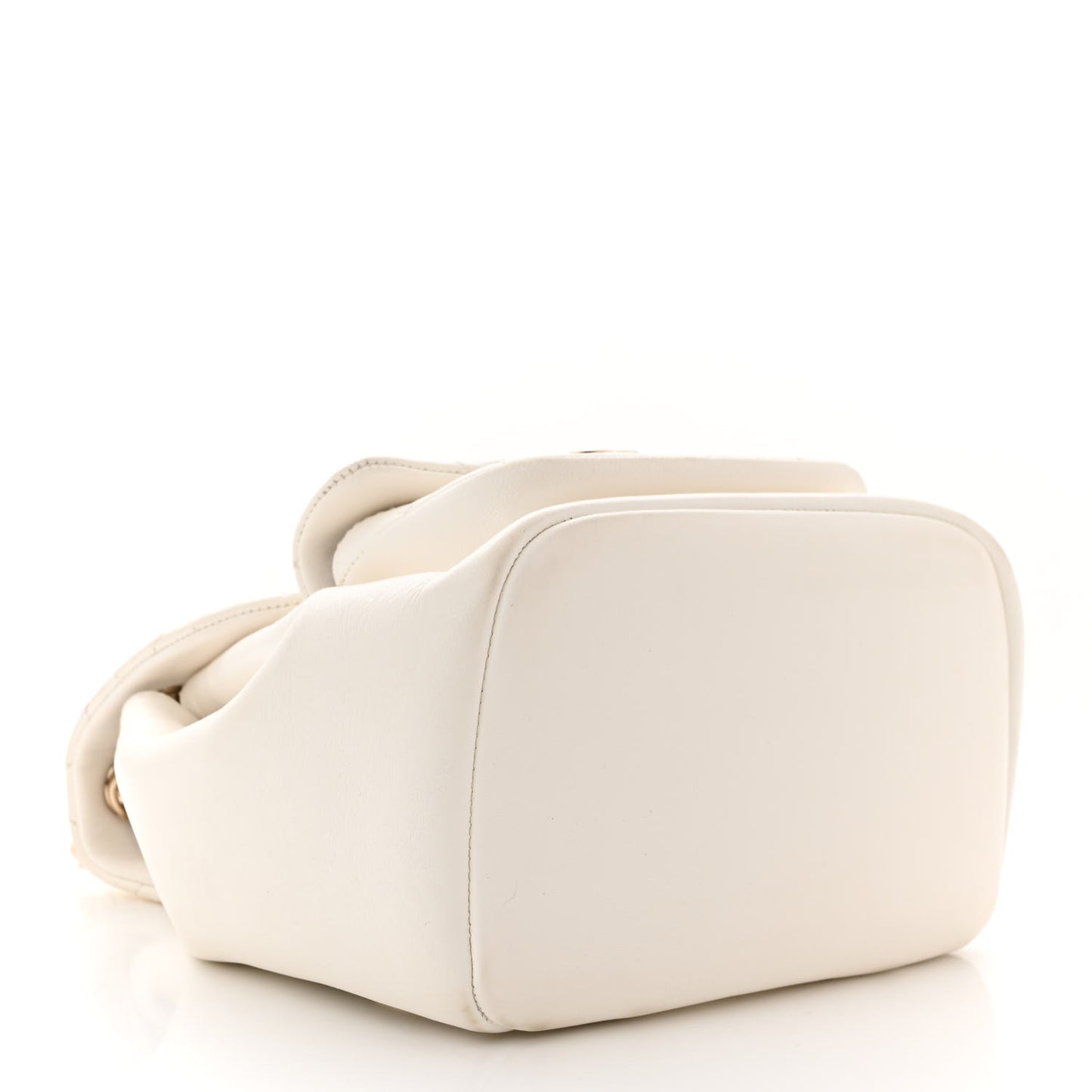 Lambskin Quilted Small Duma Drawstring Backpack White
