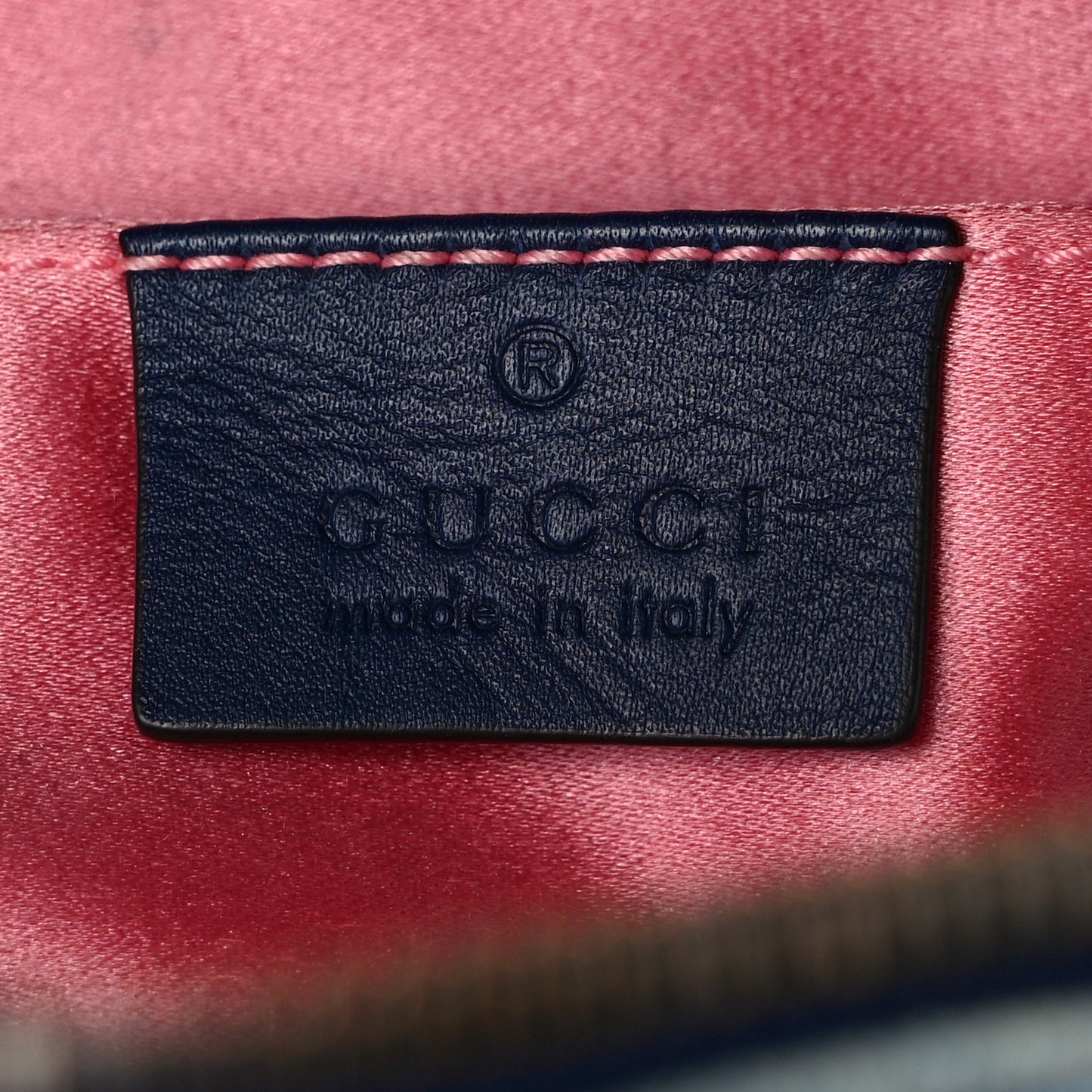 Kura Denim Matelasse Cubic Pearl Studded GG Marmont Dome Backpack Blue