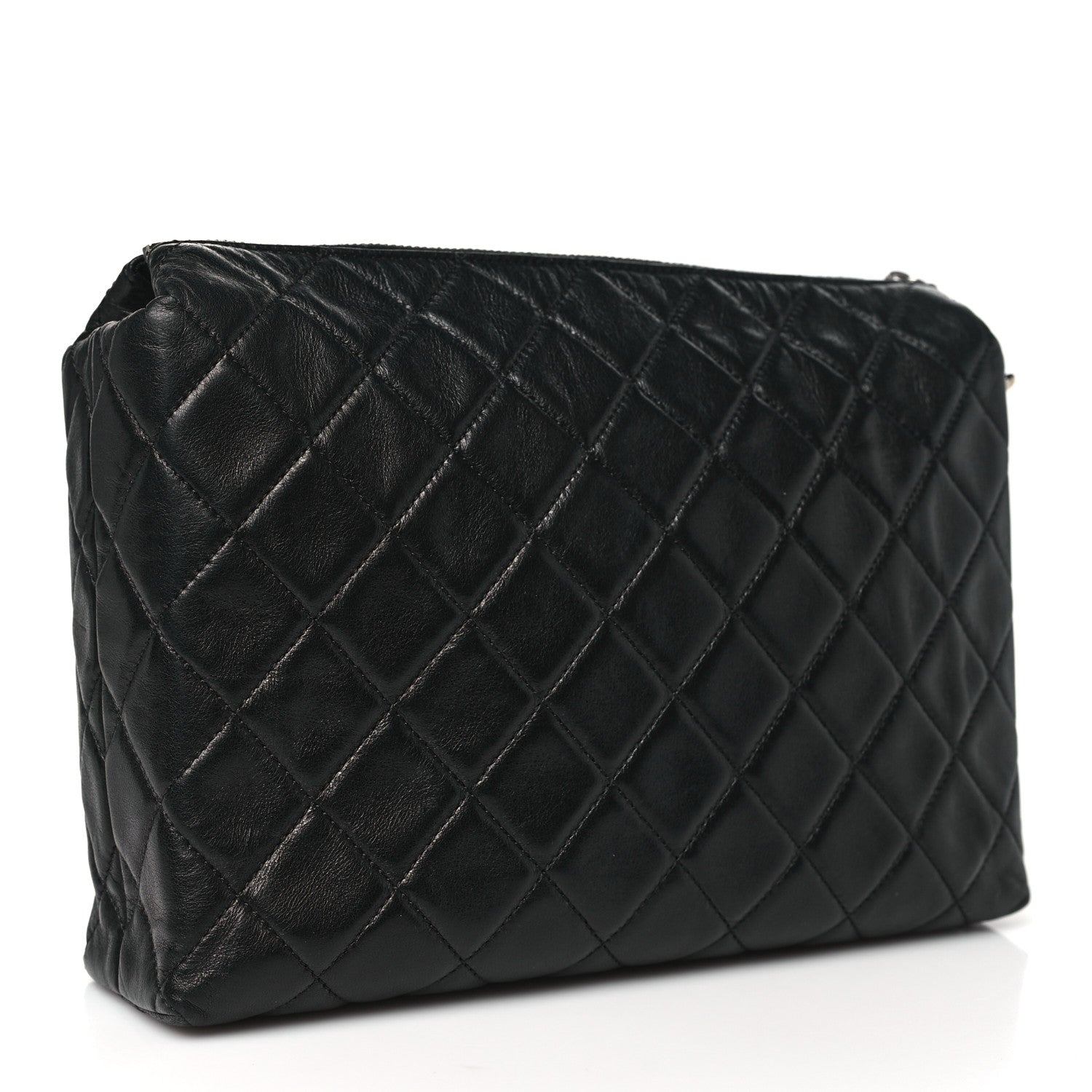 Chanel Lambskin Quilted Cosmetic Case Black 3 of 10