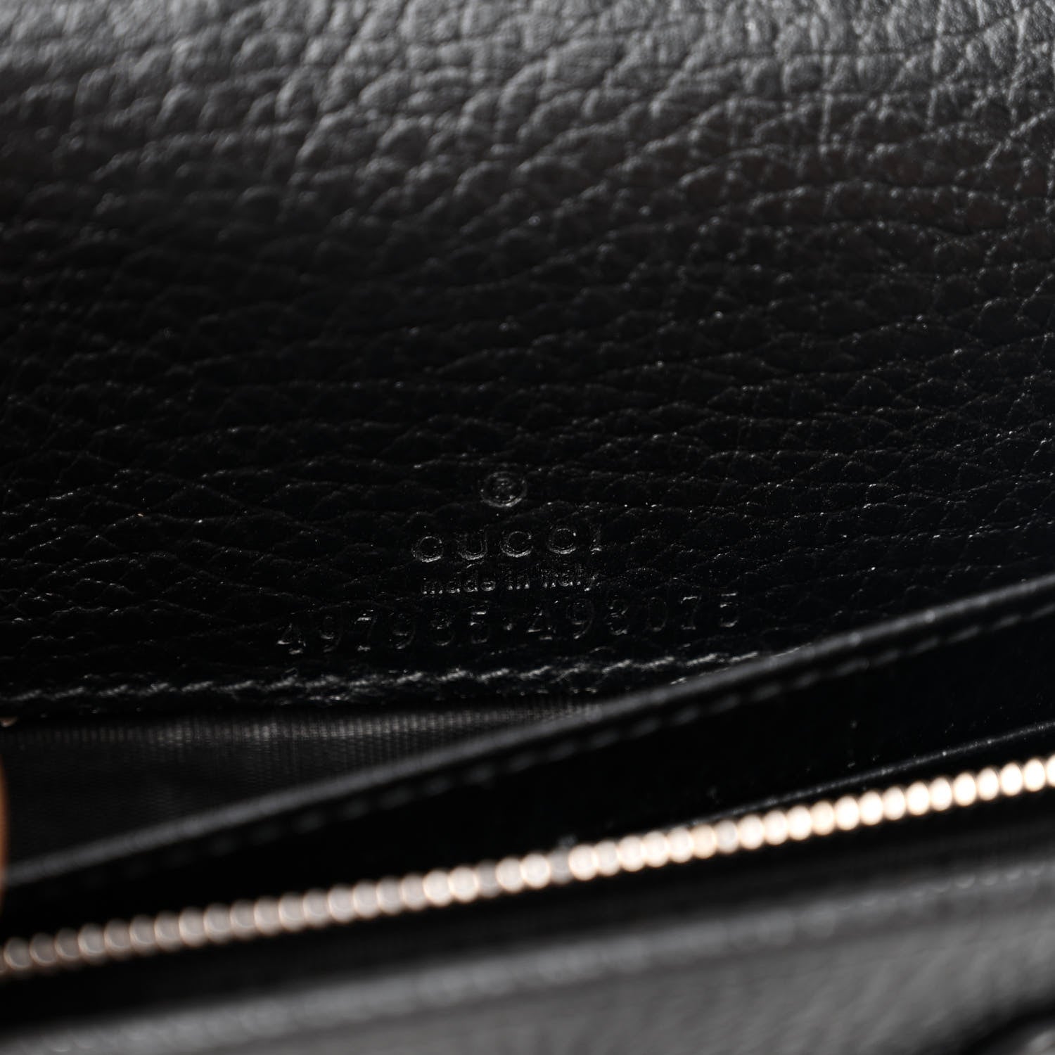 Gucci Dollar Calfskin Enamel Monochrome Mini GG Marmont Chain Wallet Black 6 of 11