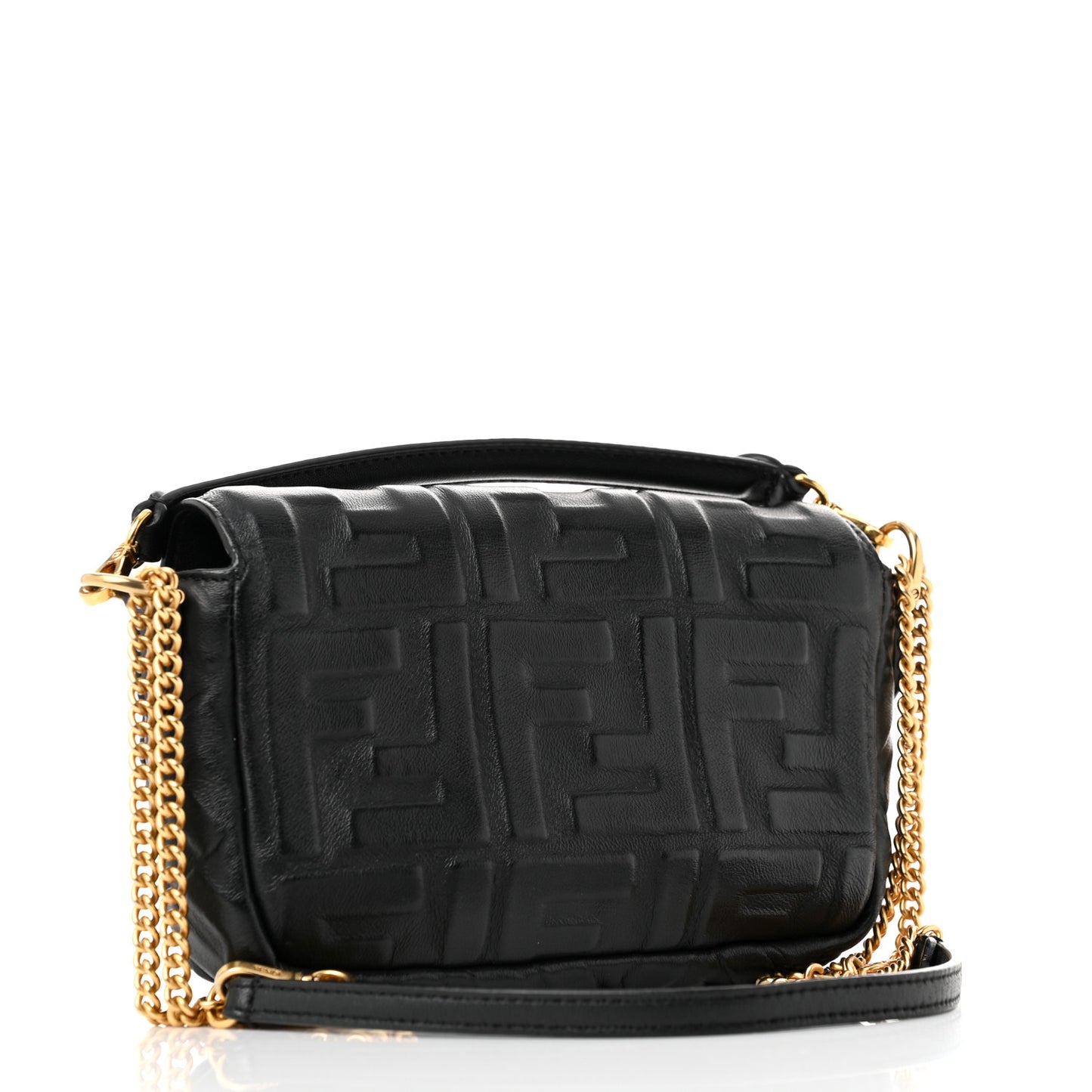 Nappa FF 1974 Embossed Mini Baguette Black