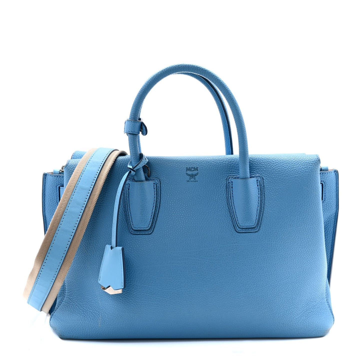 Grained Calfskin Mini Milla Tote Tile Blue
