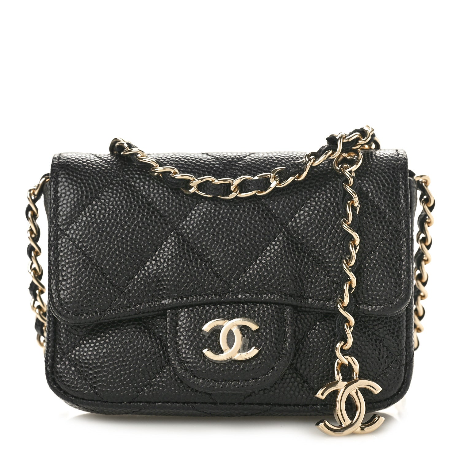 Chanel Caviar Quilted Mini Chain Belt Bag Black 1 of 11